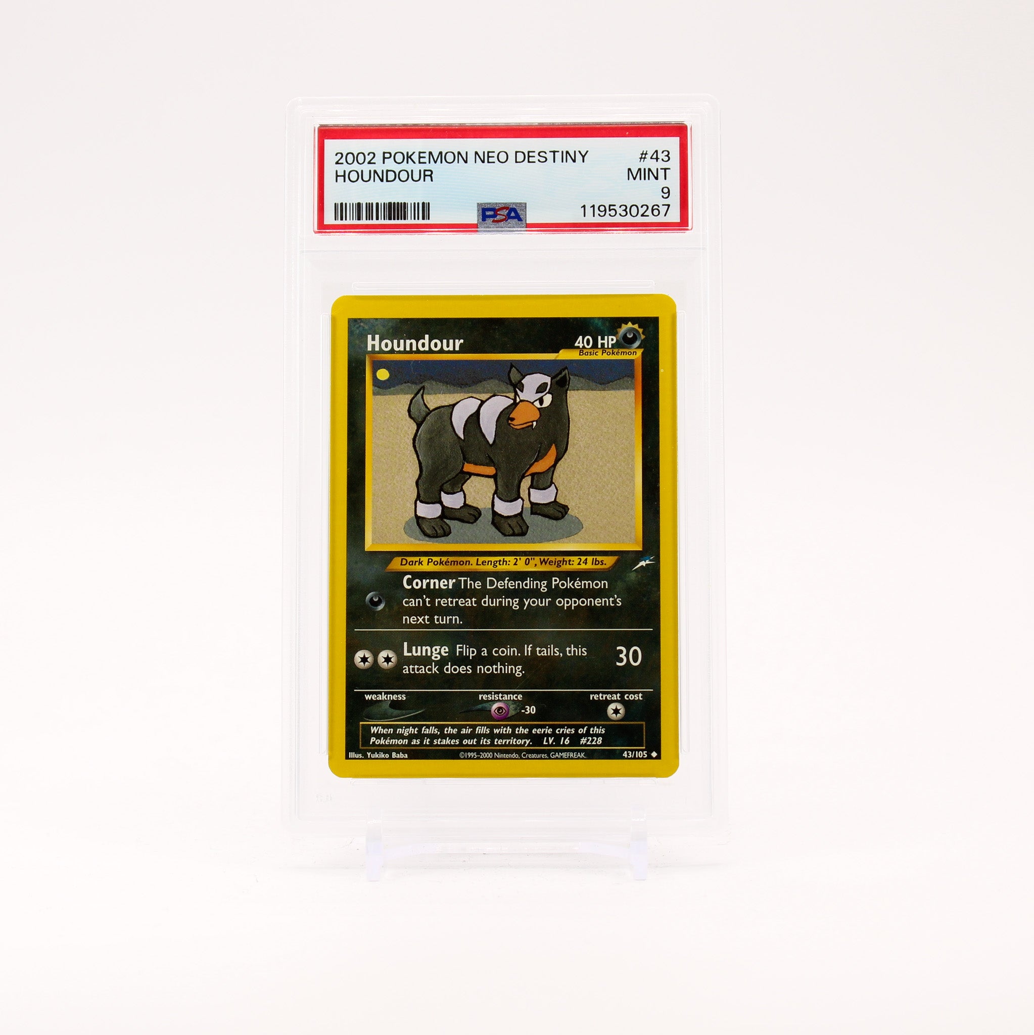 Houndour - 43/105 PSA 9 Neo Destiny Uncommon Pokemon - MINT