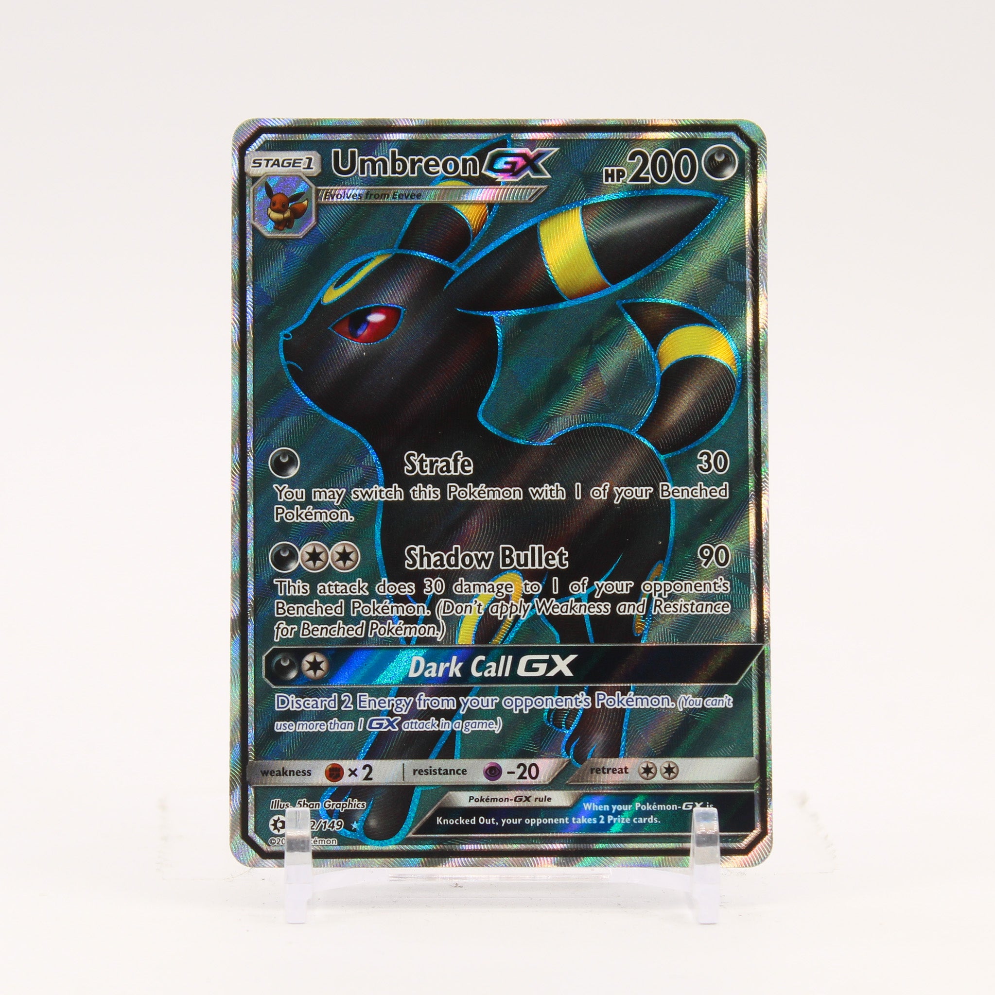 Umbreon GX - 142/149 Sun & Moon Full Art Pokemon - NM