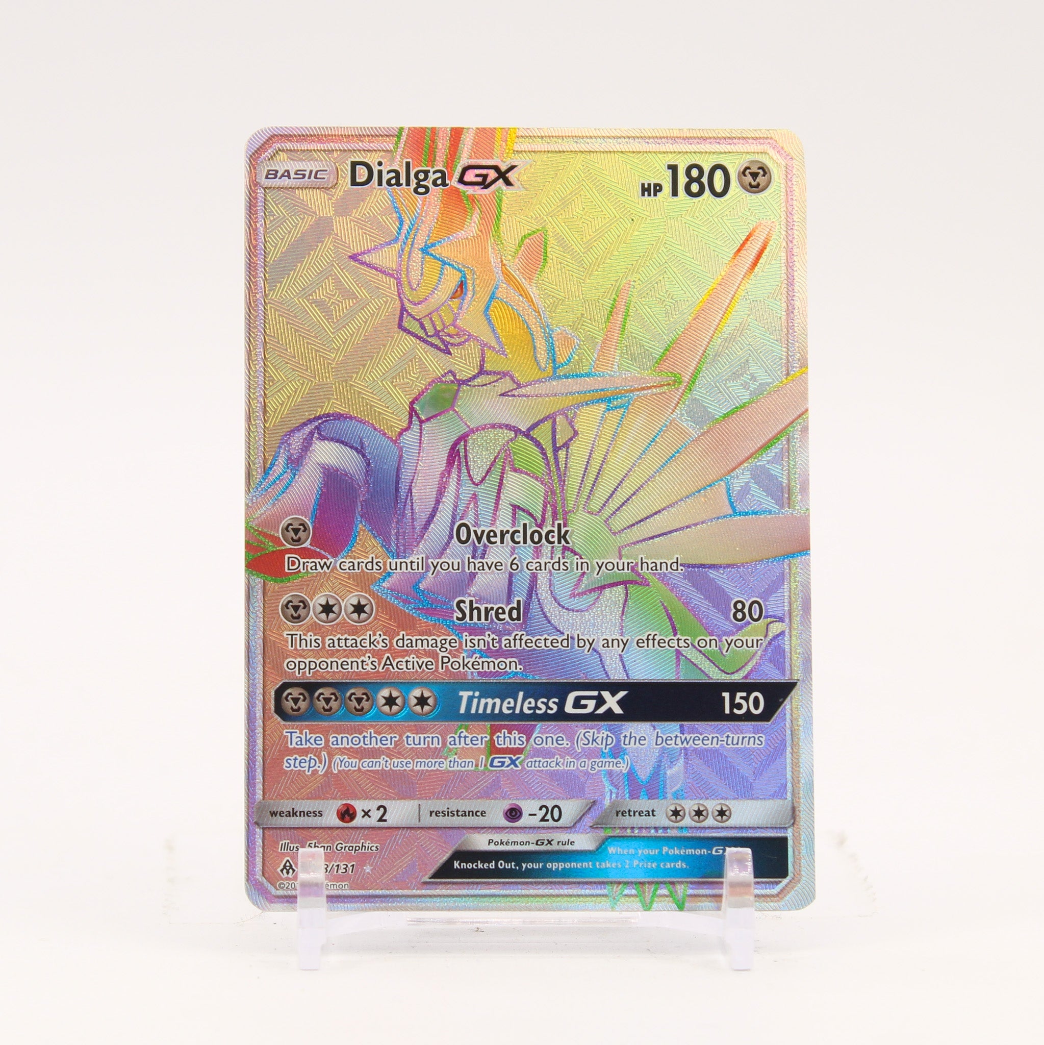Dialga GX - 138/131 Forbidden Light Rainbow Pokemon - NM/LP
