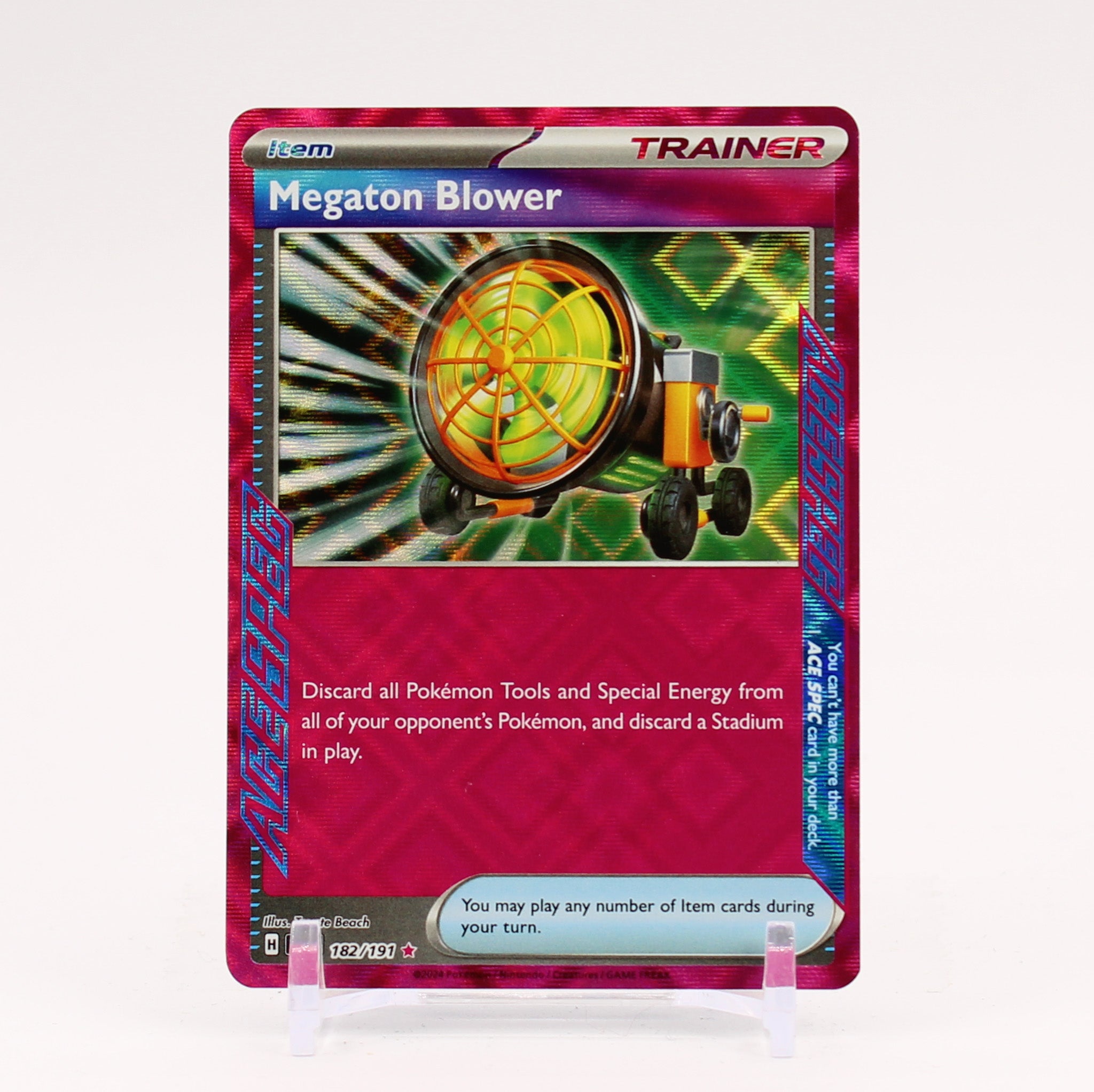 Megaton Blower - 182/191 Surging Sparks ACESPEC Holo Rare Trainer - NM/MINT