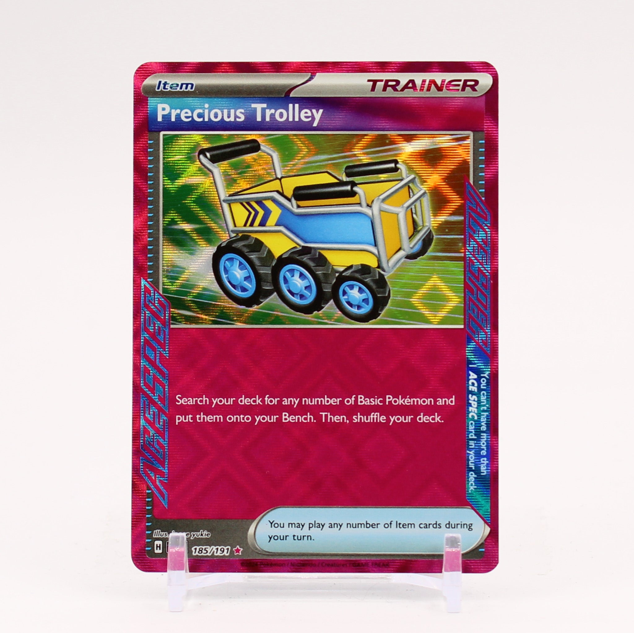Precious Trolley - 185/191 Surging Sparks ACESPEC Holo Rare Trainer - NM/MINT