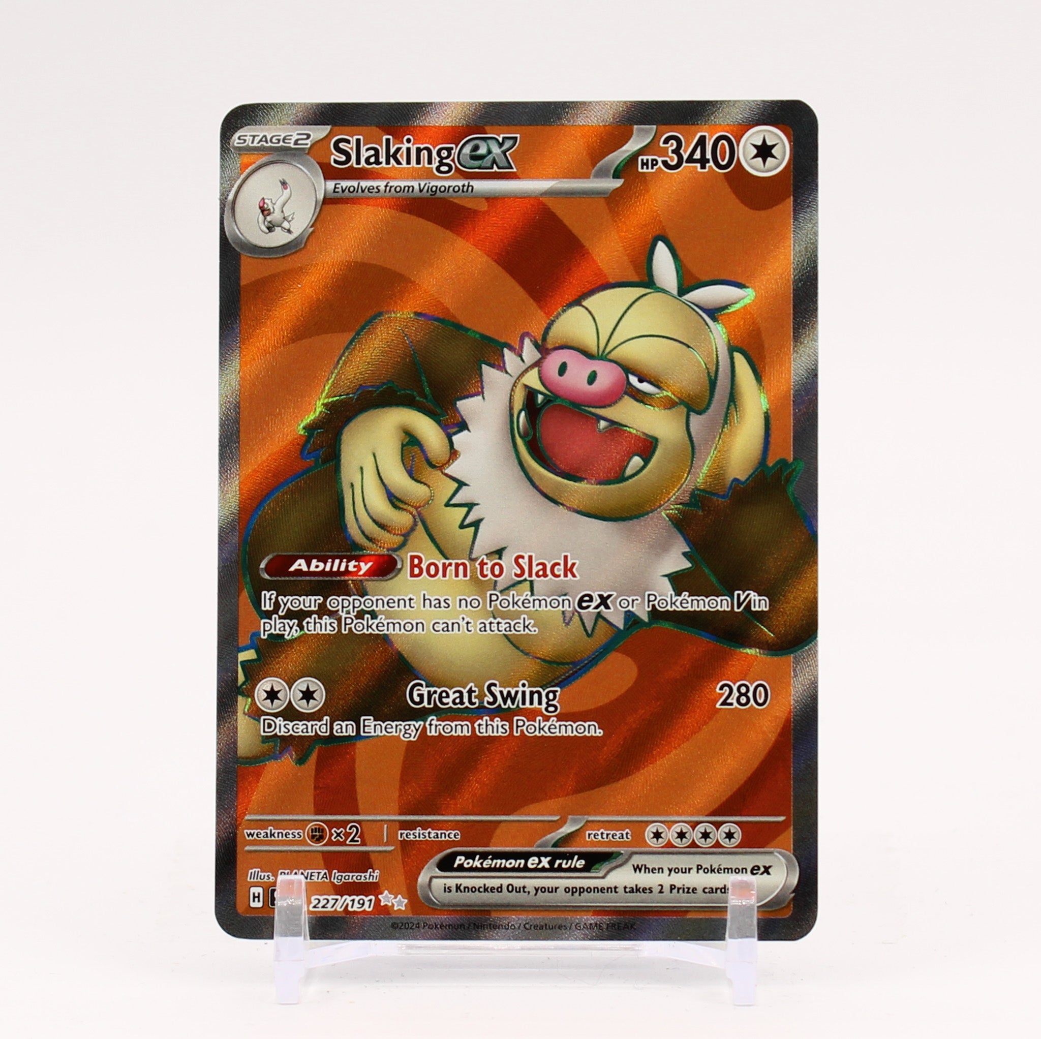 Slaking ex - 227/191 Surging Sparks Full Art Pokemon - NM/MINT