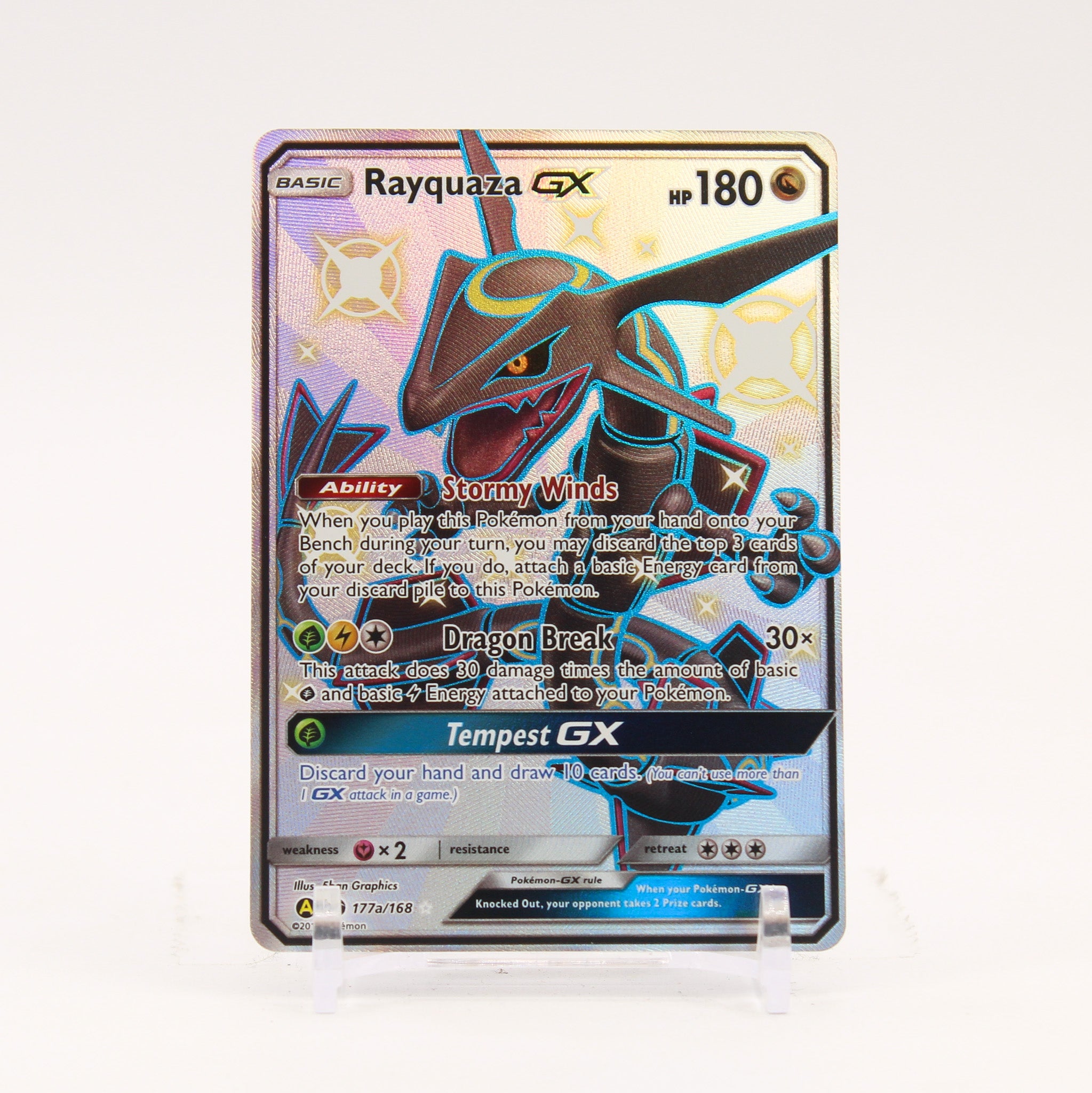 Rayquaza GX - 177a/168 Full Art Shiny Promo Pokemon - NM/MINT