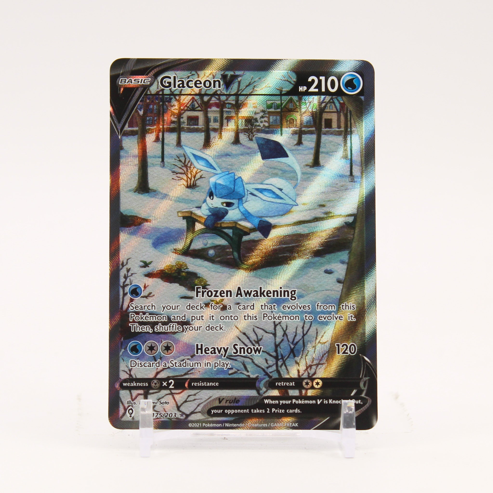 Glaceon V - 175/203 Evolving Skies Alternate Art Pokemon - NM