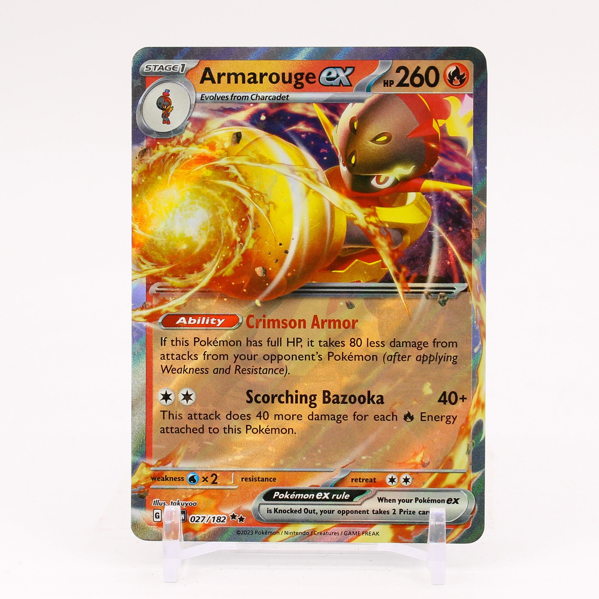 Armarouge ex - 027/182 Paradox Rift Double Rare Pokemon - NM/MINT