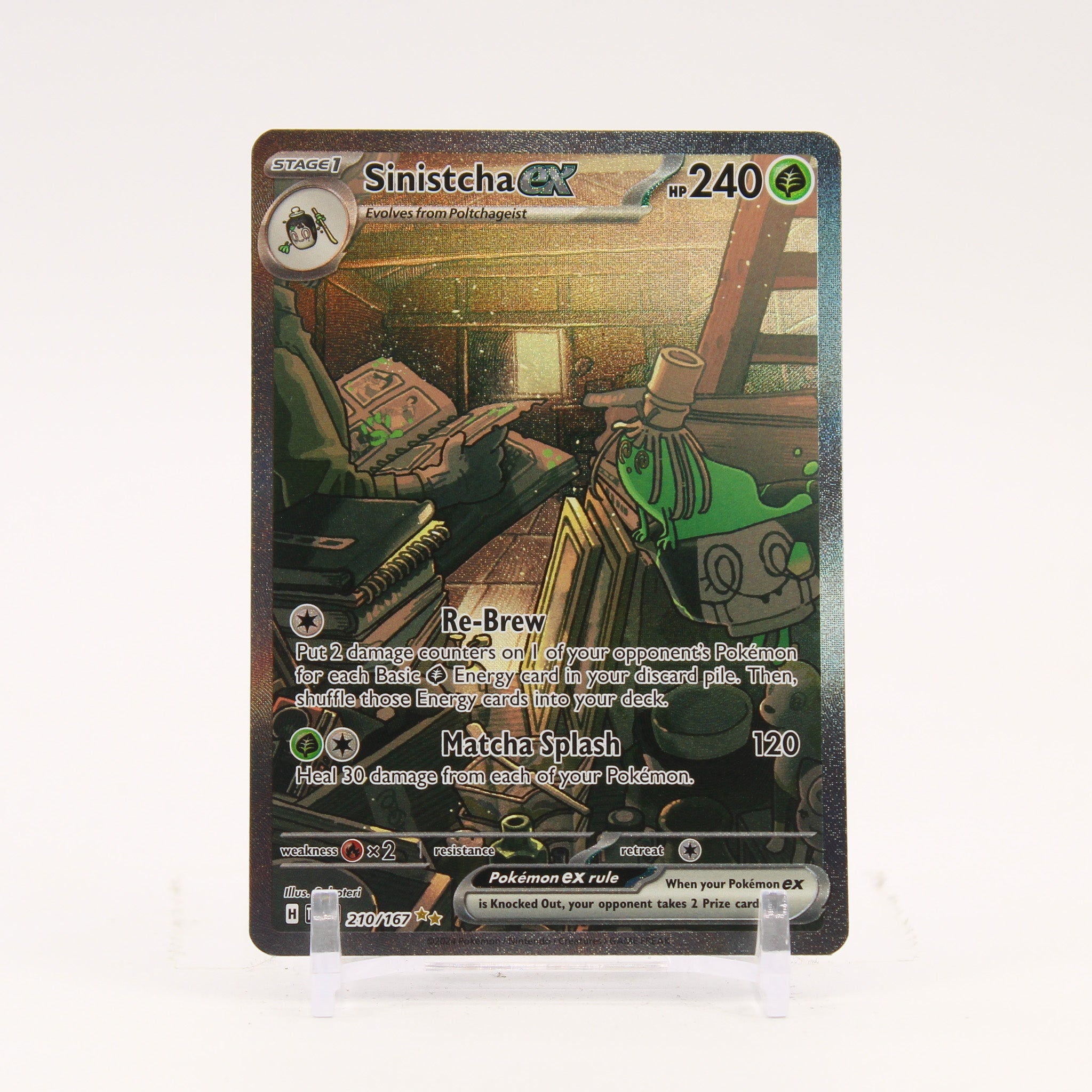 Sinistcha ex - 210/167 Twilight Masquerade Special Illustration Pokemon - NM