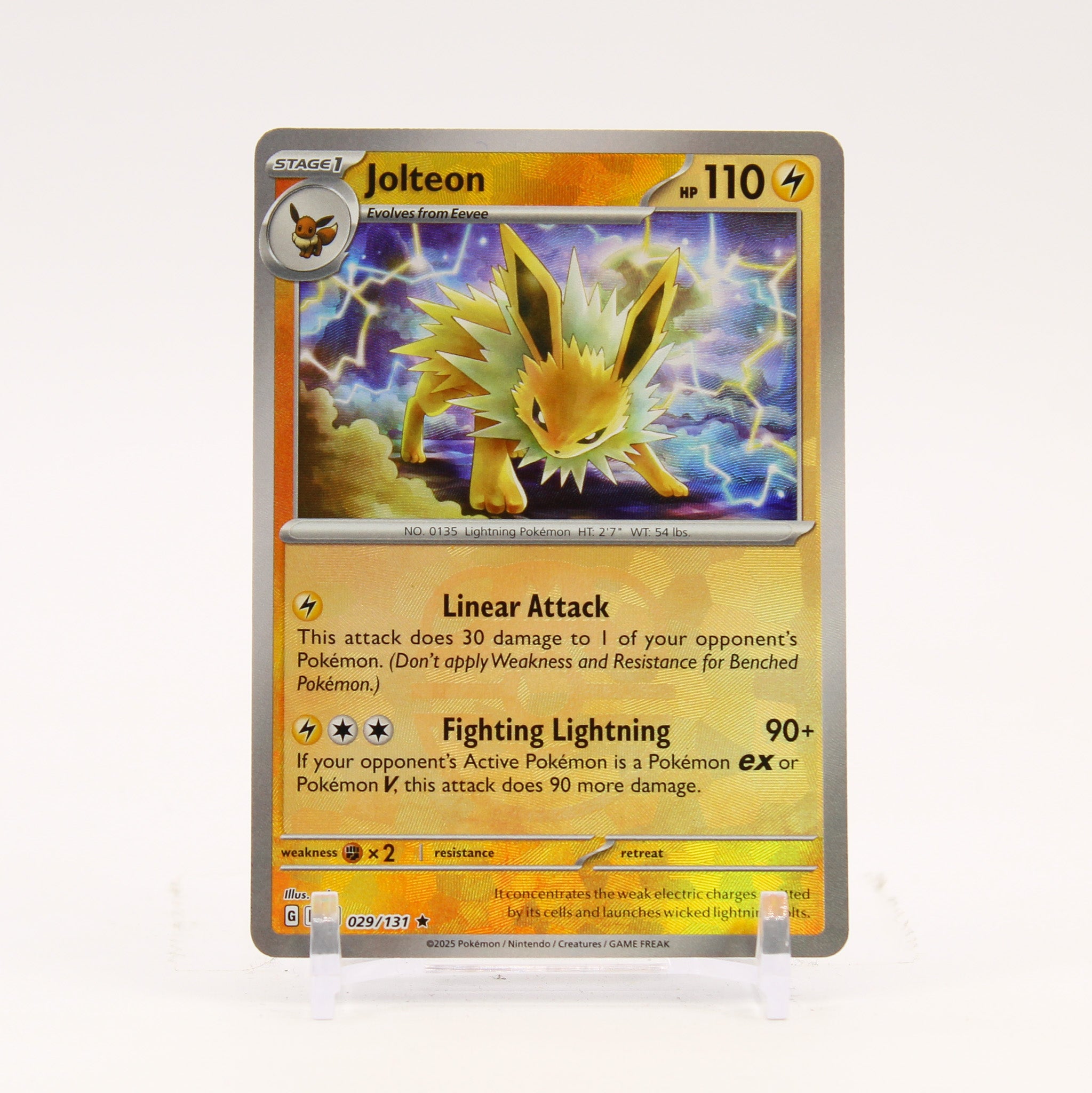 Jolteon - 029/131 Prismatic Evolutions MASTER BALL Holo Pokemon - NM/MINT