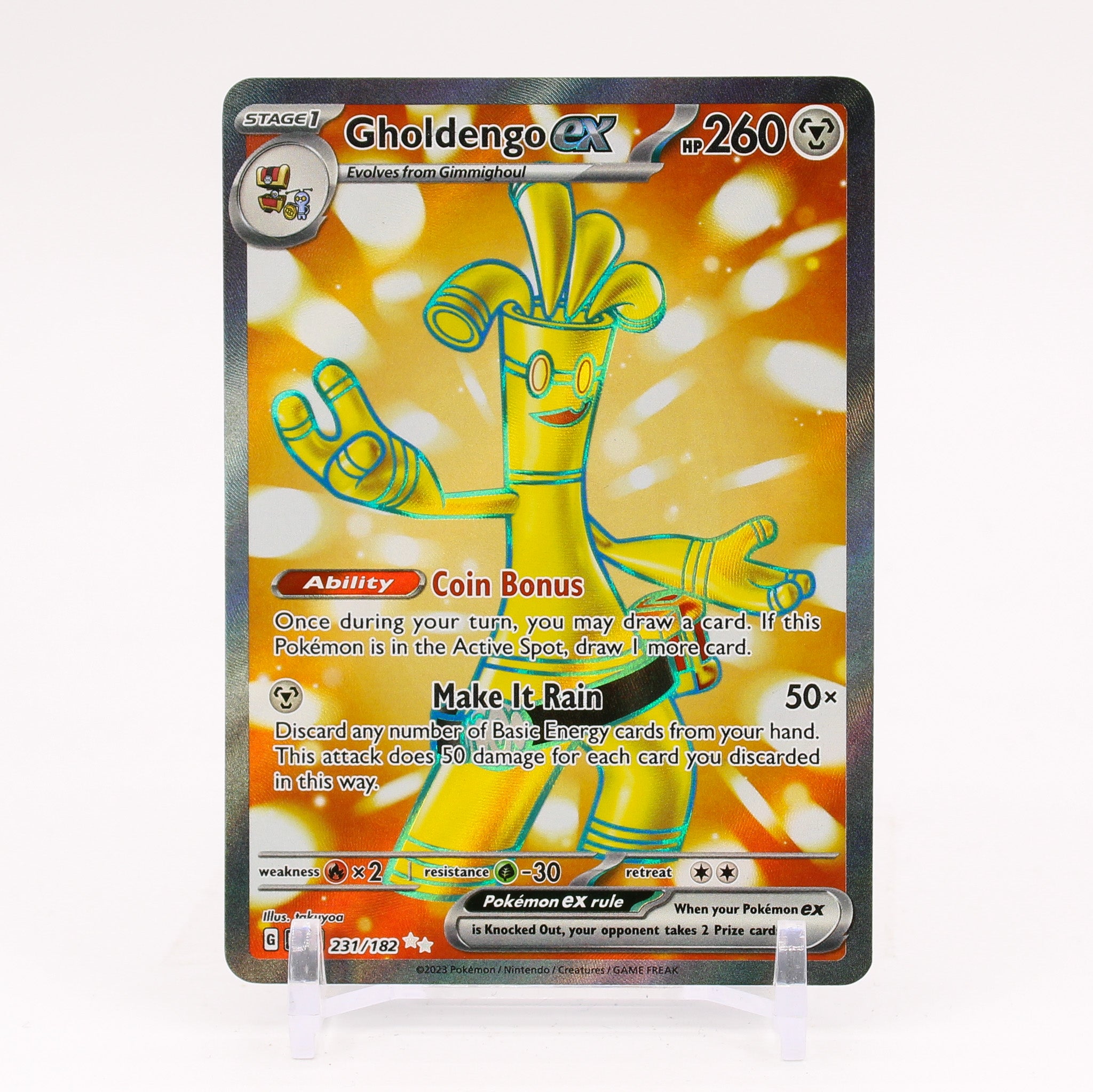 Gholdengo ex - 231/182 Paradox Rift Full Art Pokemon - NM/MINT