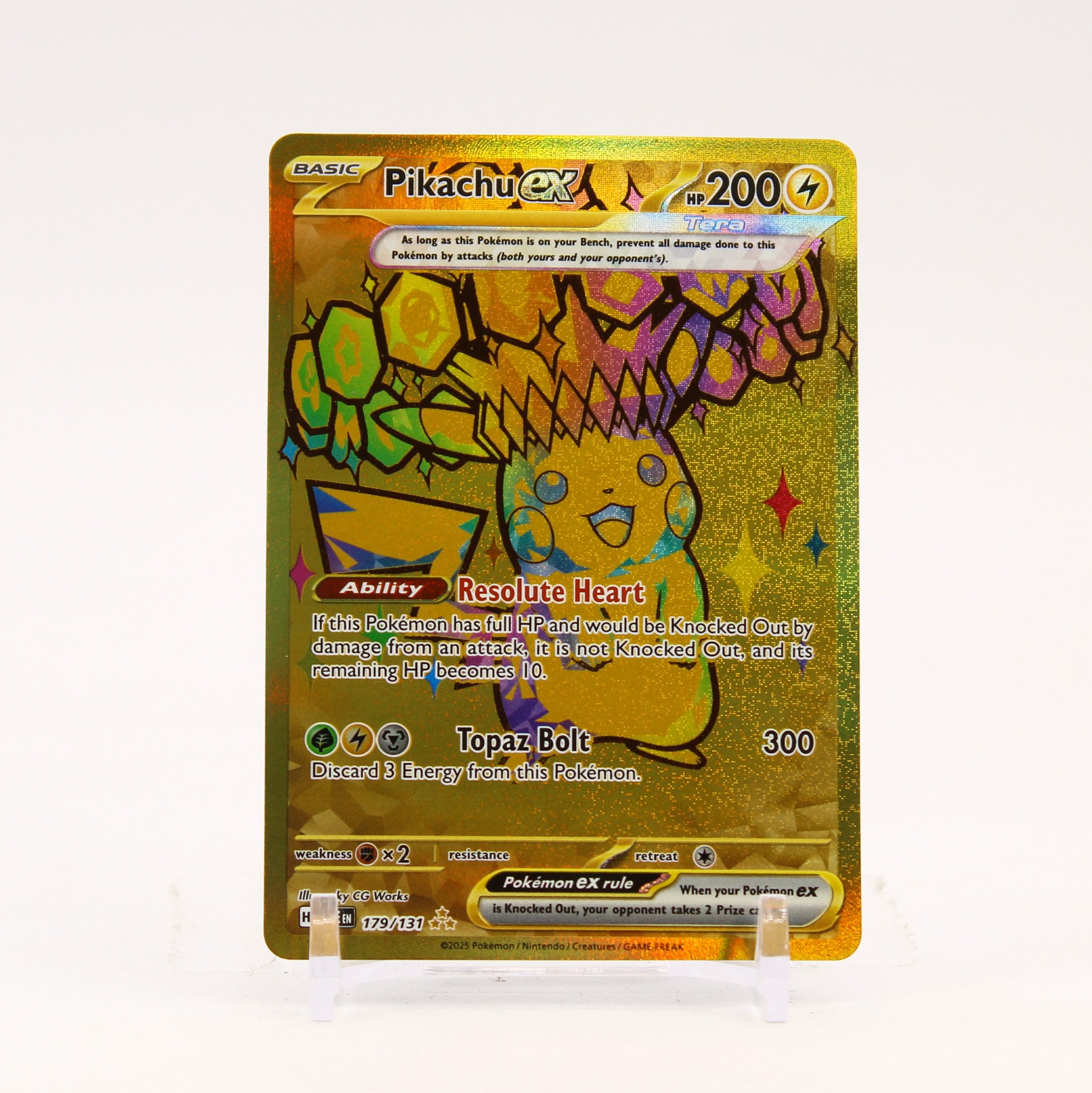 Pikachu ex - 179/131 Prismatic Evolutions Gold Pokemon - NM/MINT