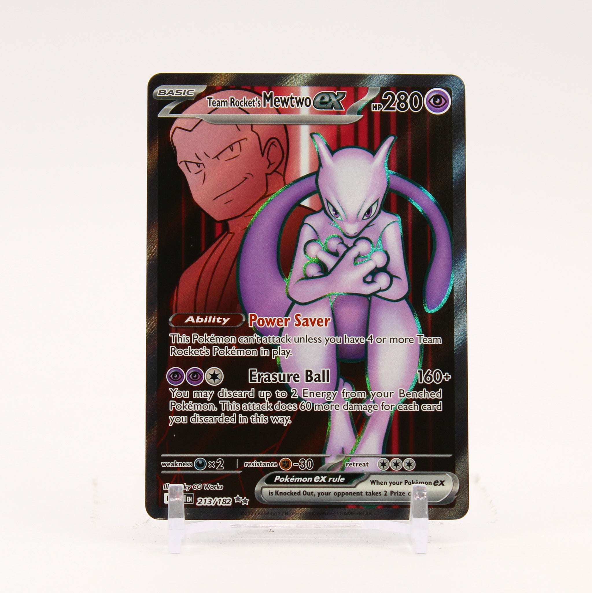 Team Rocket's Mewtwo ex - 213/182 Destined Rivals Full Art Pokemon - NM/LP