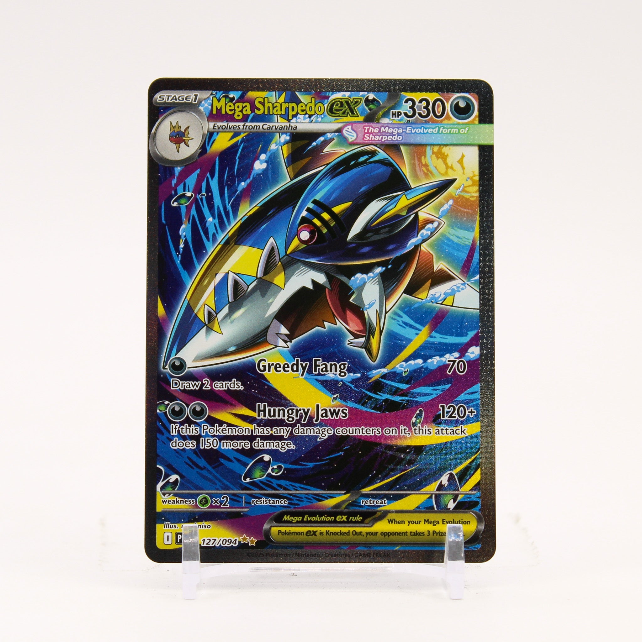 Mega Sharpedo ex - 127/094 Phantasmal Flames Special Illustration Pokemon - NM/MINT