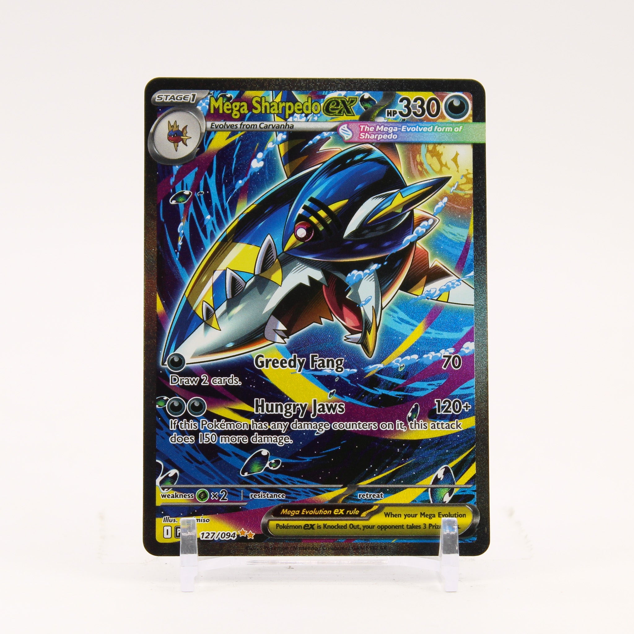 Mega Sharpedo ex - 127/094 Phantasmal Flames Special Illustration Pokemon - NM/MINT