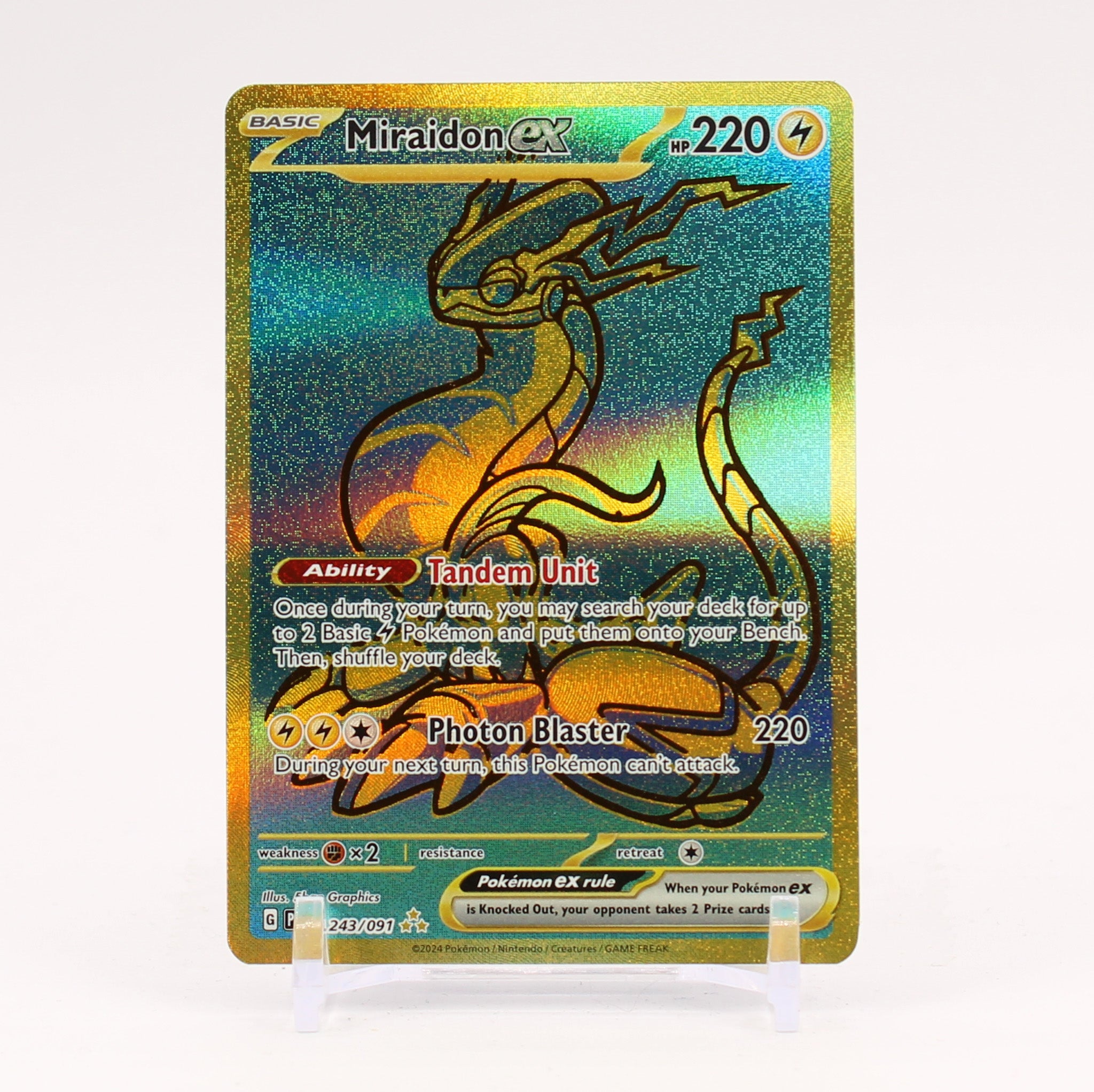 Miraidon ex - 243/091 Paldean Fates Gold Pokemon - NM/MINT