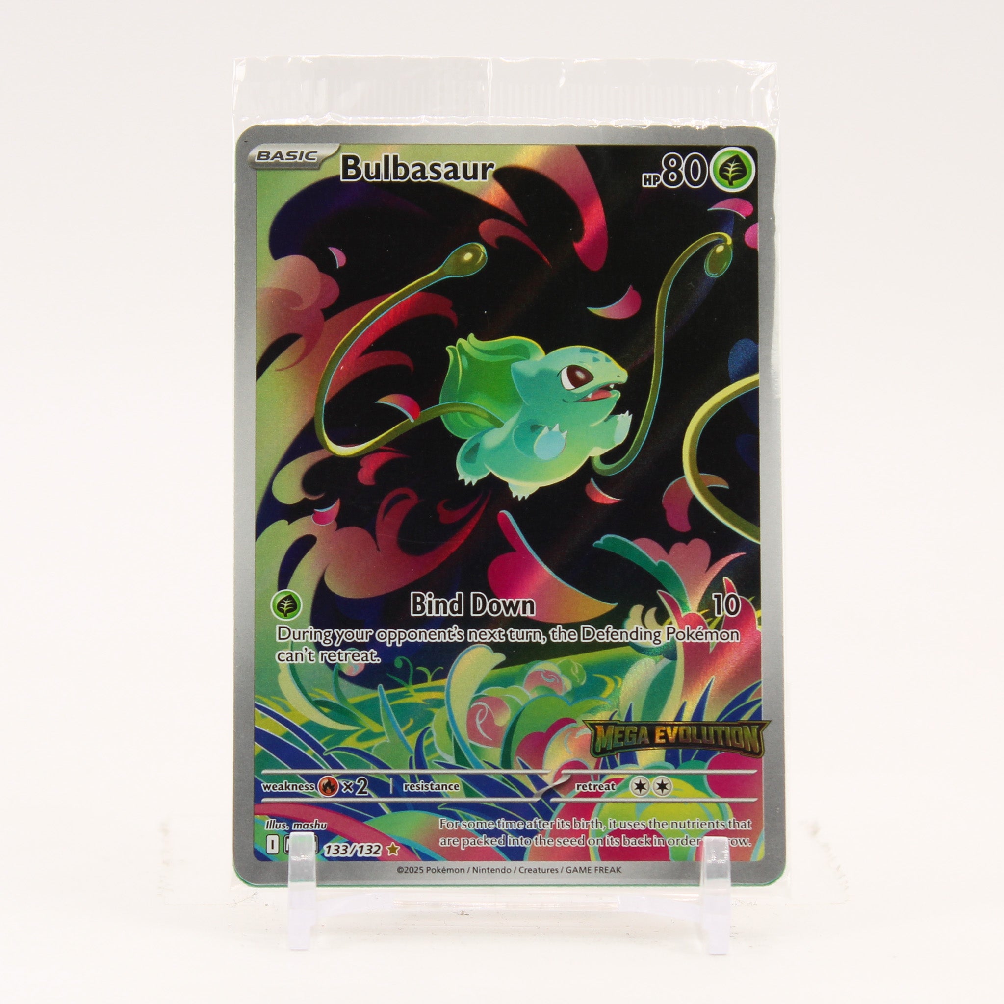 Bulbasaur - 133/132 SEALED Mega Evolution BOX TOPPER Promo Pokemon - NM/MINT