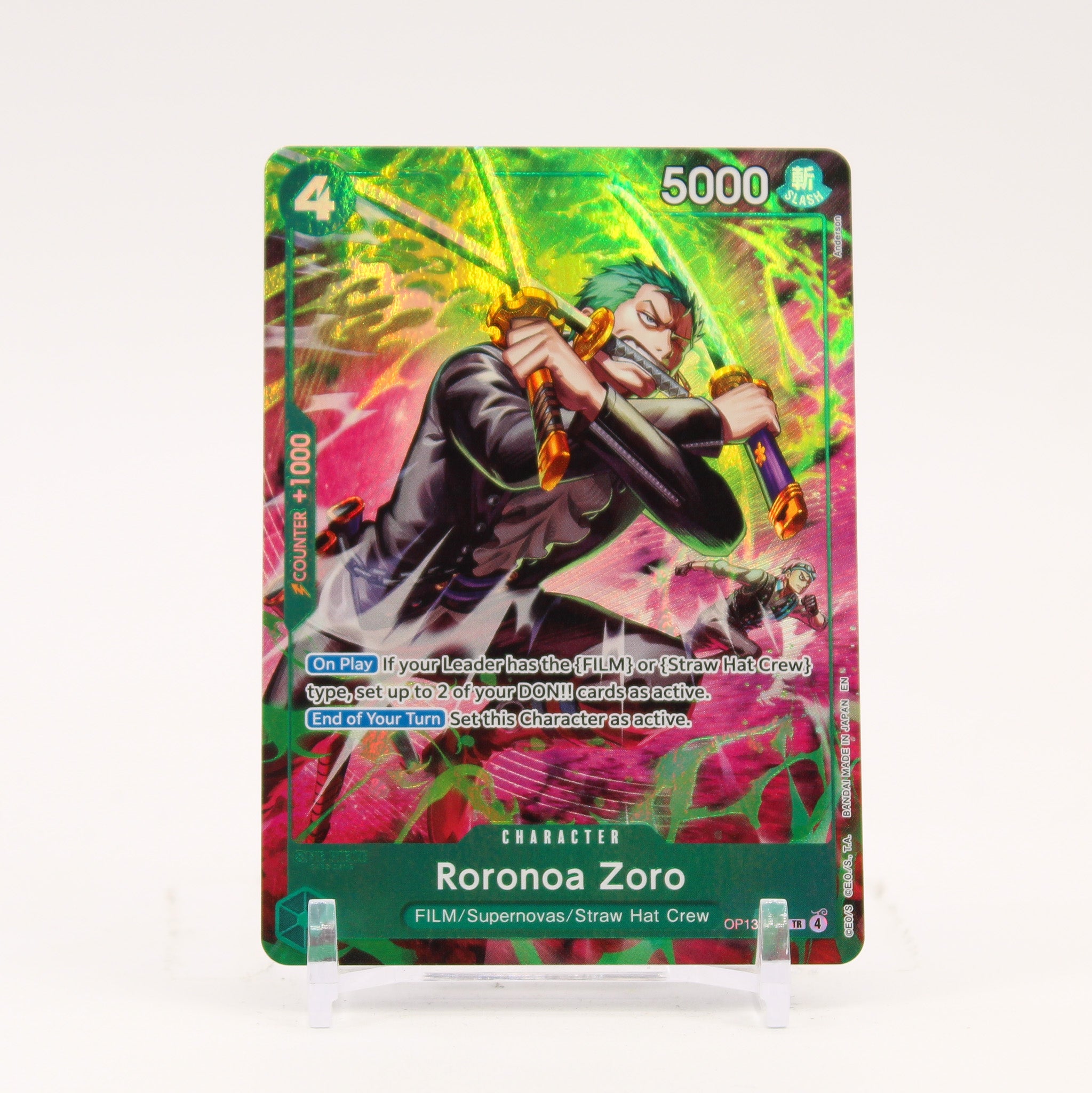 Roronoa Zoro Treasure Rare - OP13-037 Adventure on Kami's Island TR One Piece - NM