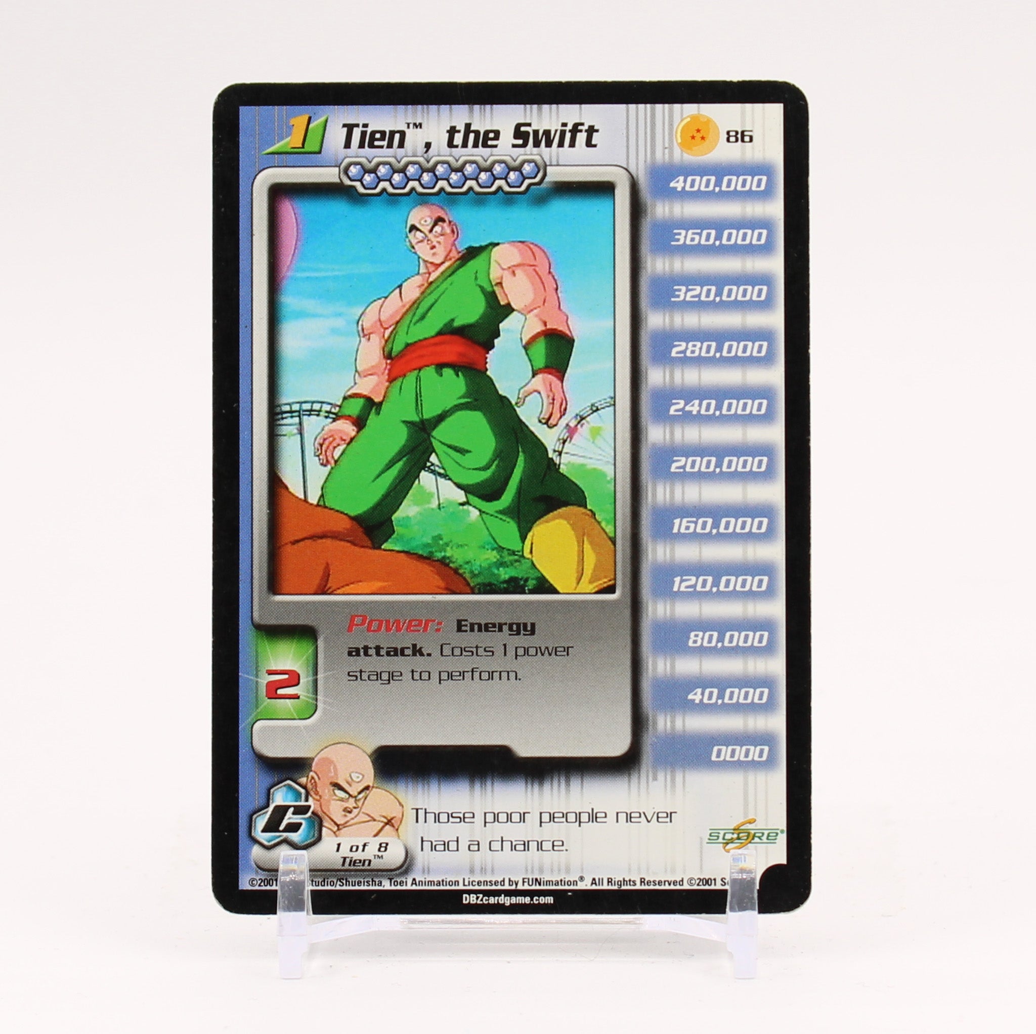 Tien The Swift - 86 Dragon Ball Z Score TCG - LP