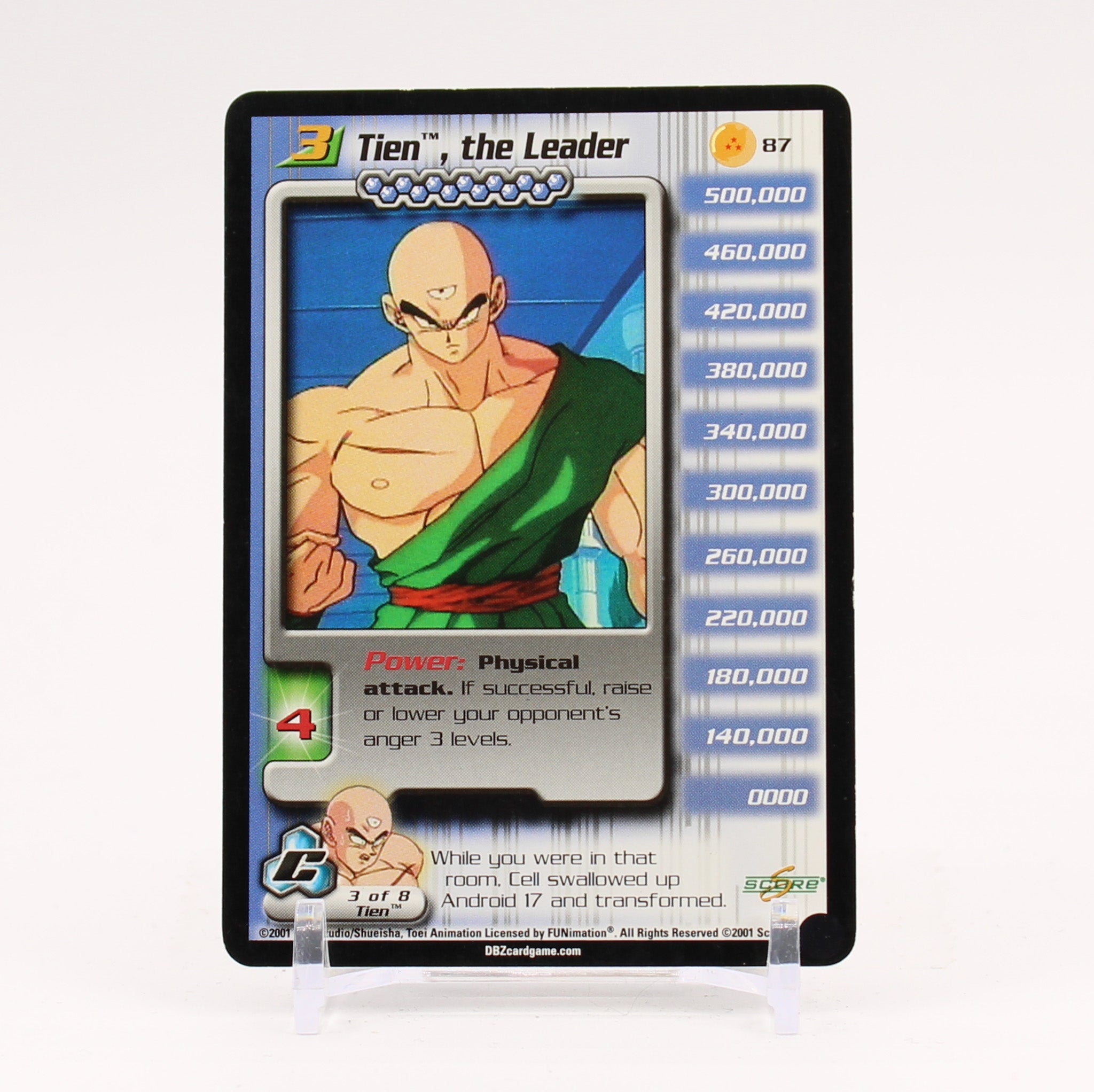 Tien The Leader - 87 Dragon Ball Z Score TCG - NM/LP