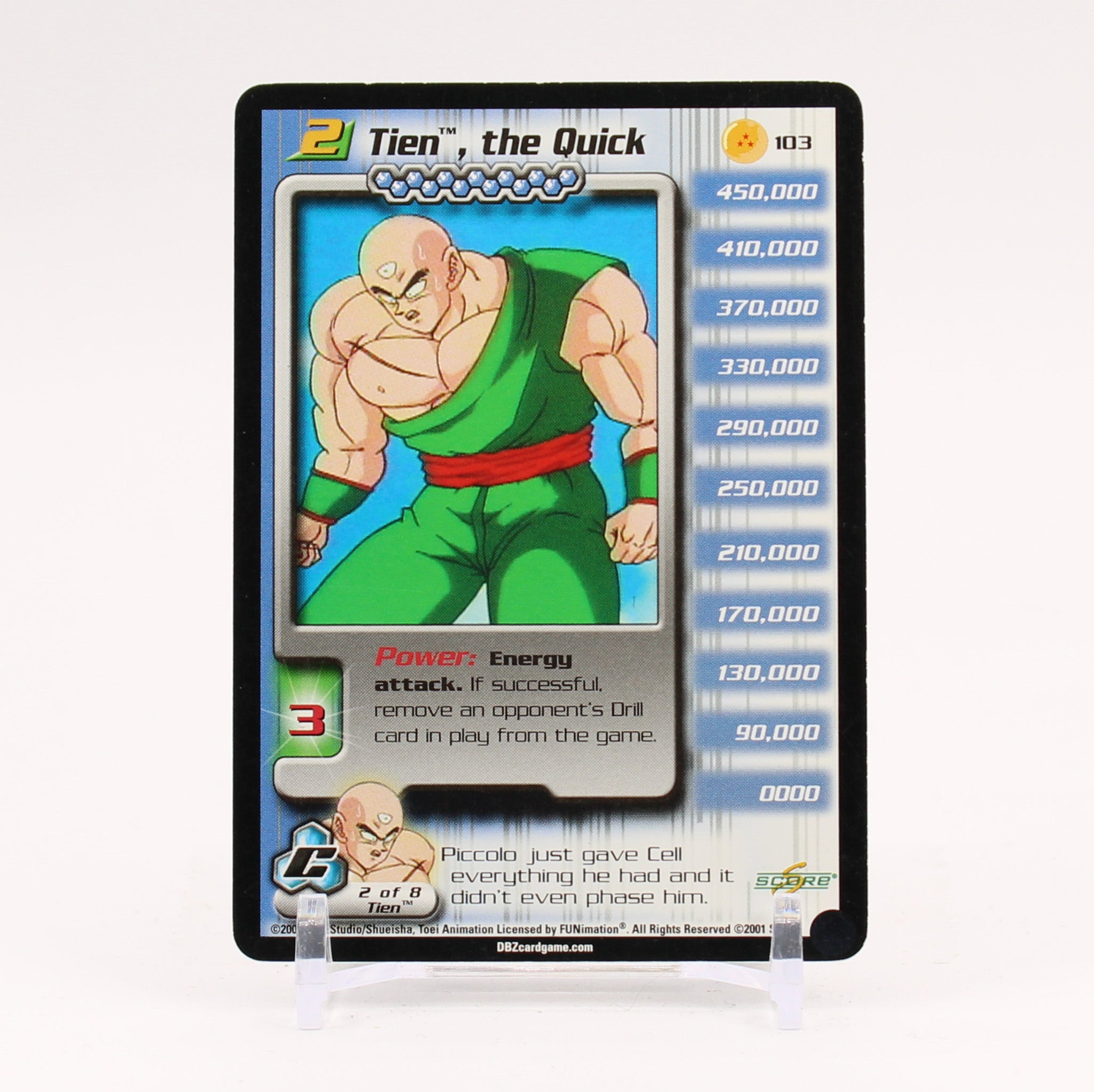 Tien The Quick - 103 Dragon Ball Z Score TCG - NM