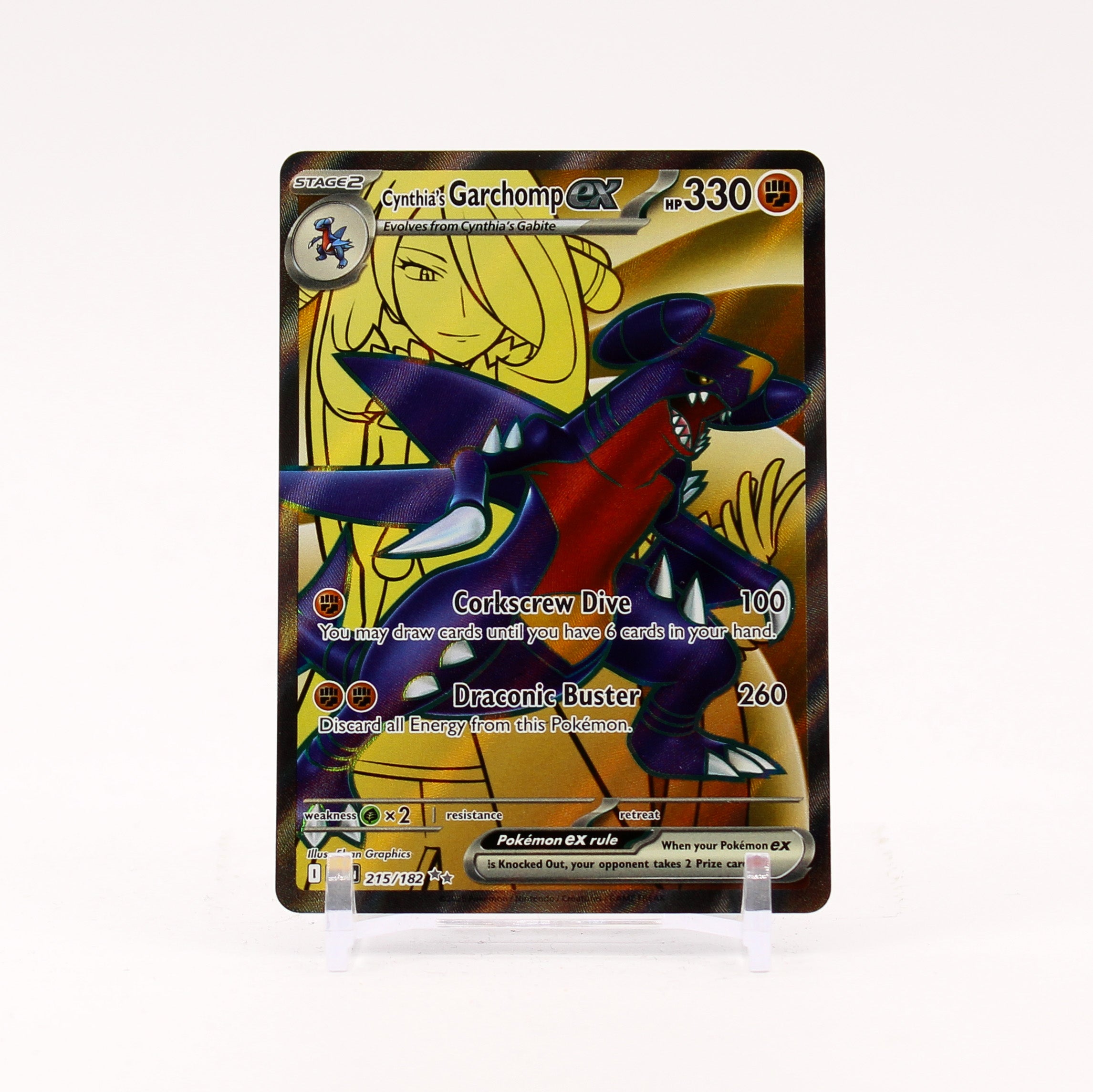 Cynthia's Garchomp ex - 215/182 Destined Rivals Full Art Pokemon - NM/MINT