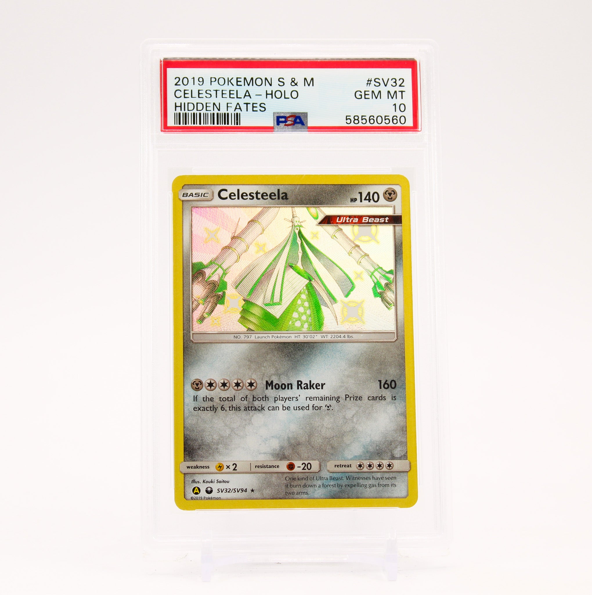 Celesteela - SV32/SV94 PSA 10 Hidden Fates Baby Shiny Holo Rare Pokemon - GEM MT
