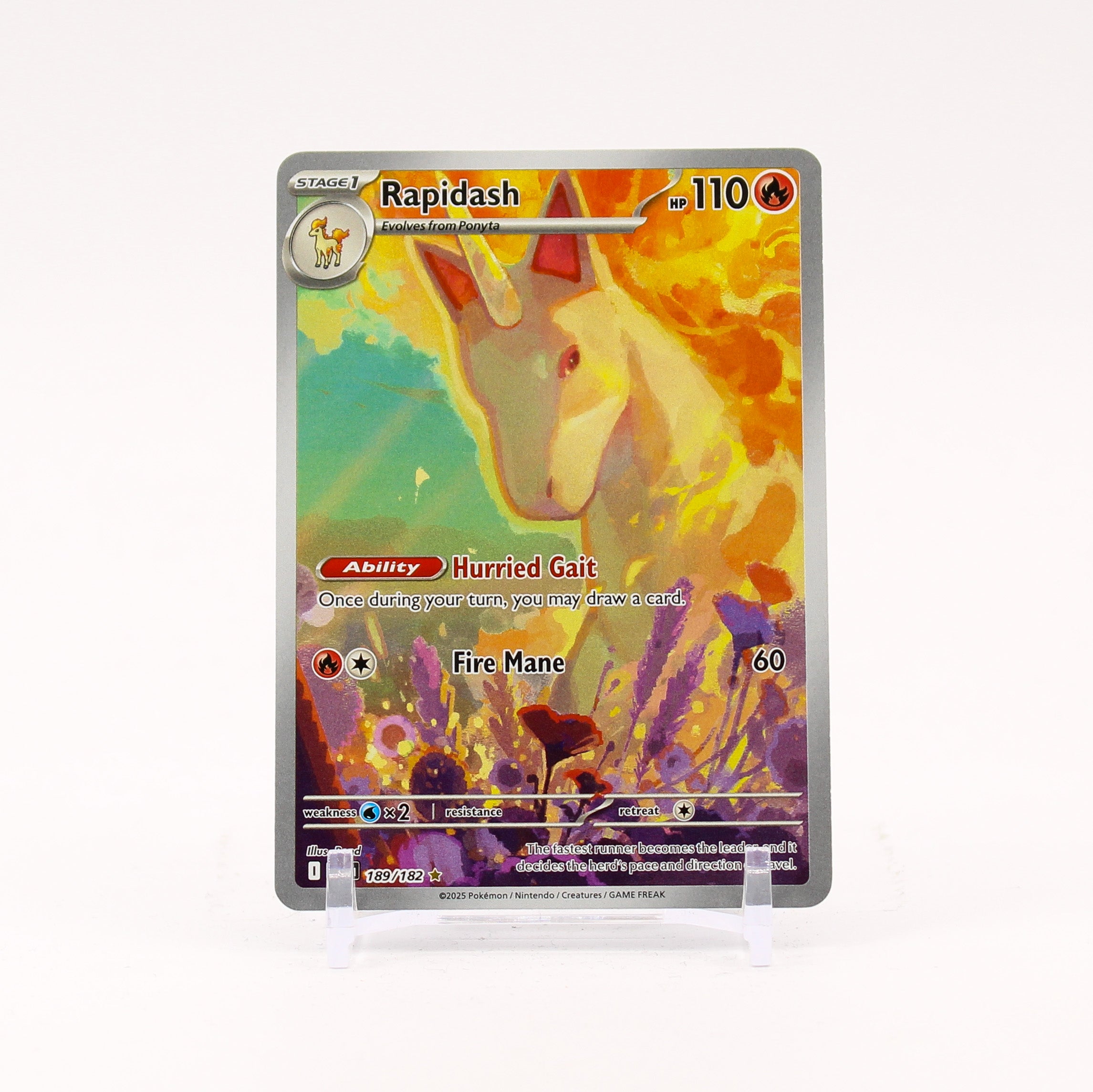 Rapidash - 189/182 Destined Rivals Illustration Rare Pokemon - NM/MINT