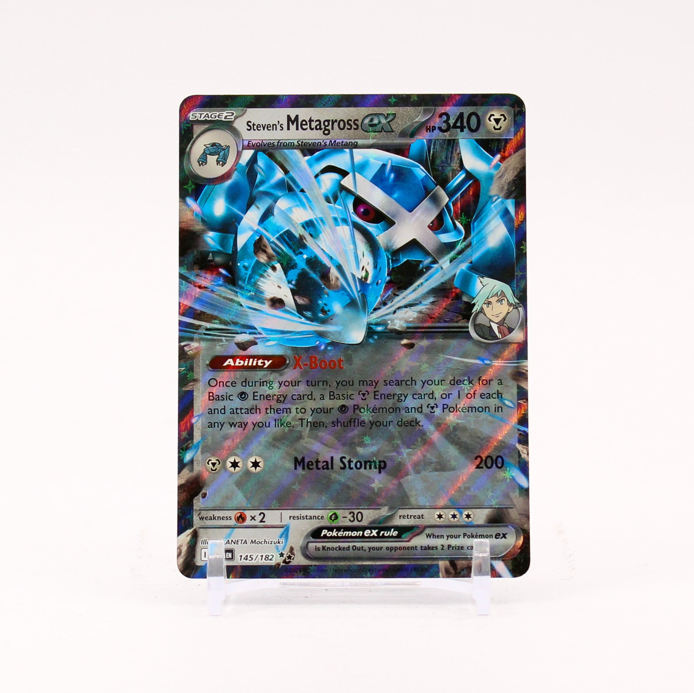 Steven's Metagross ex - 145/182 Destined Rivals Double Rare Pokemon - NM/MINT