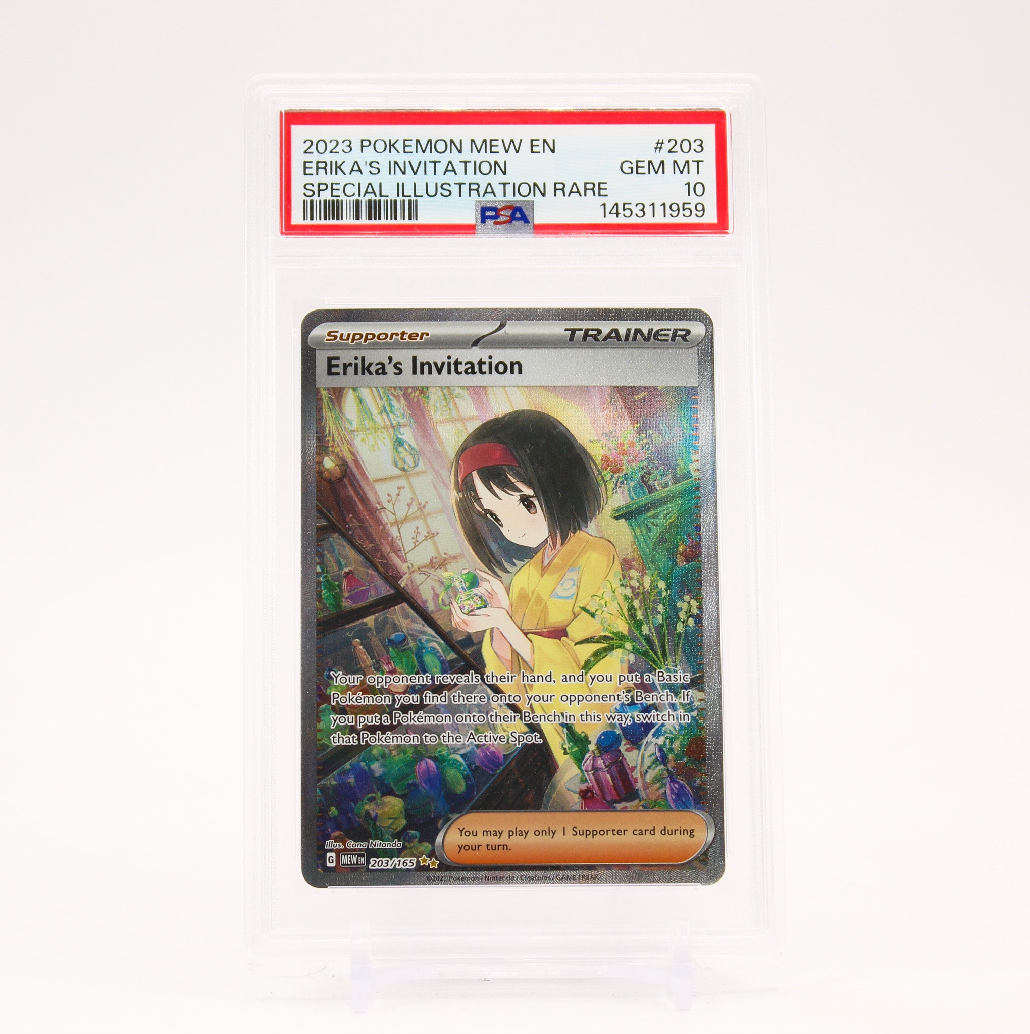 Erika's Invitation - 203/165 PSA 10 151 Special Illustration Trainer - GEM MT