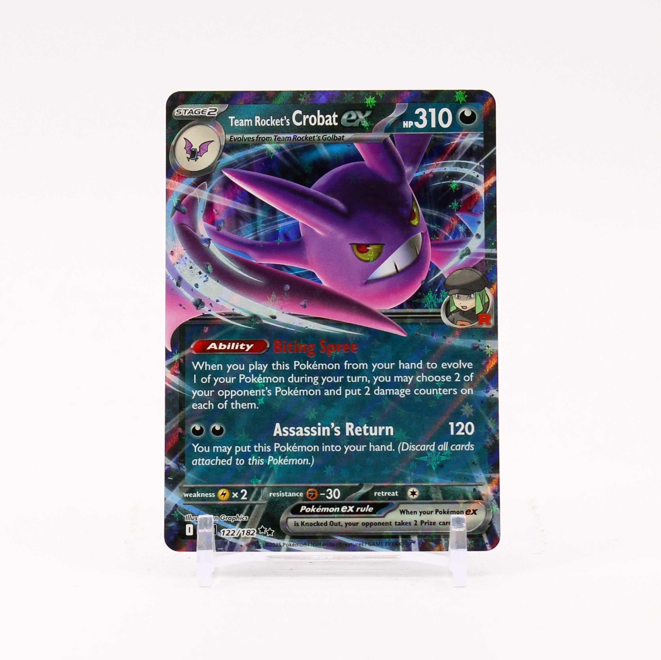 Team Rocket's Crobat ex - 122/182 Destined Rivals Double Rare Pokemon - NM/MINT