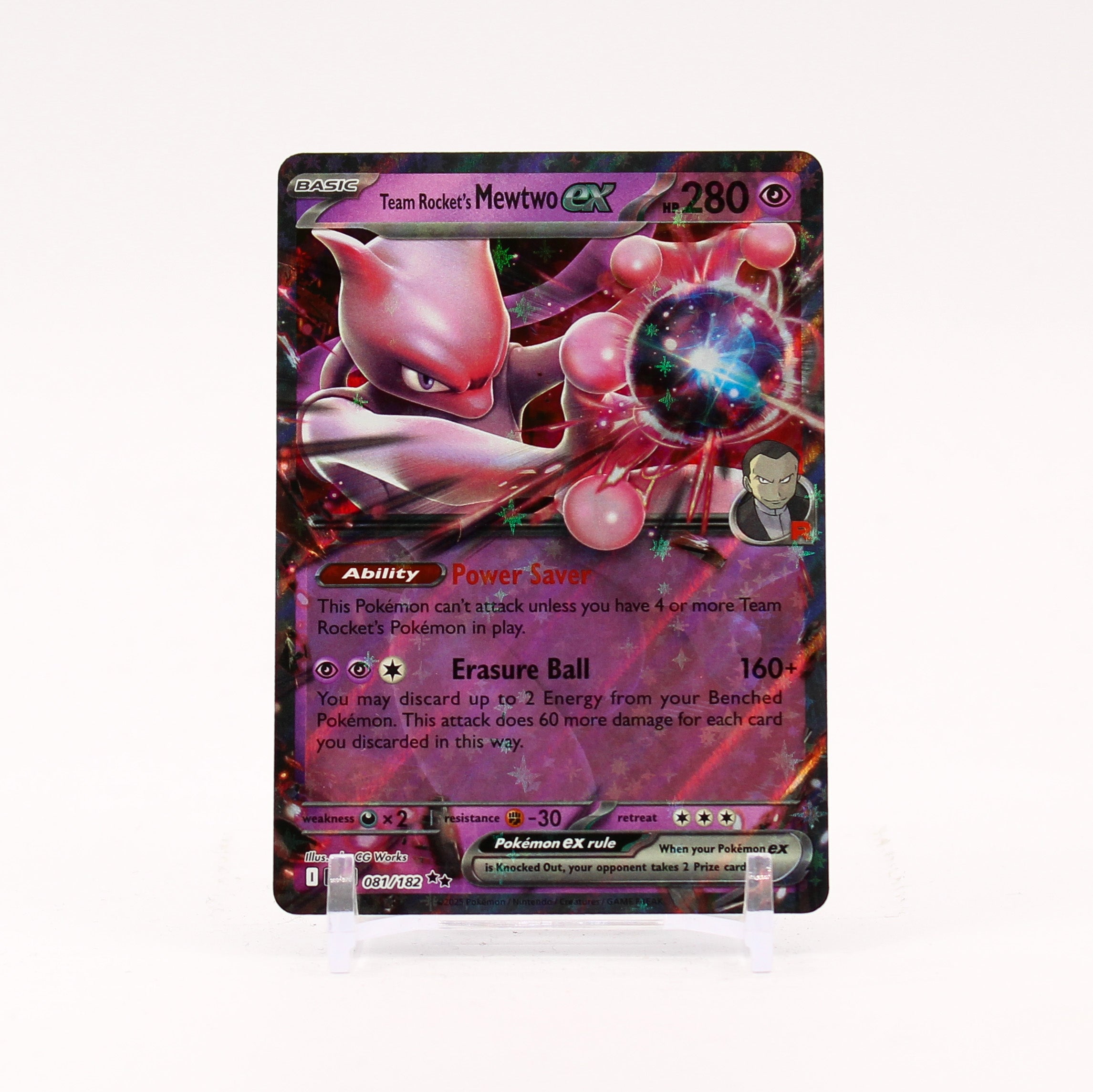 Team Rocket's Mewtwo ex - 081/182 Destined Rivals Double Rare Pokemon - NM/MINT