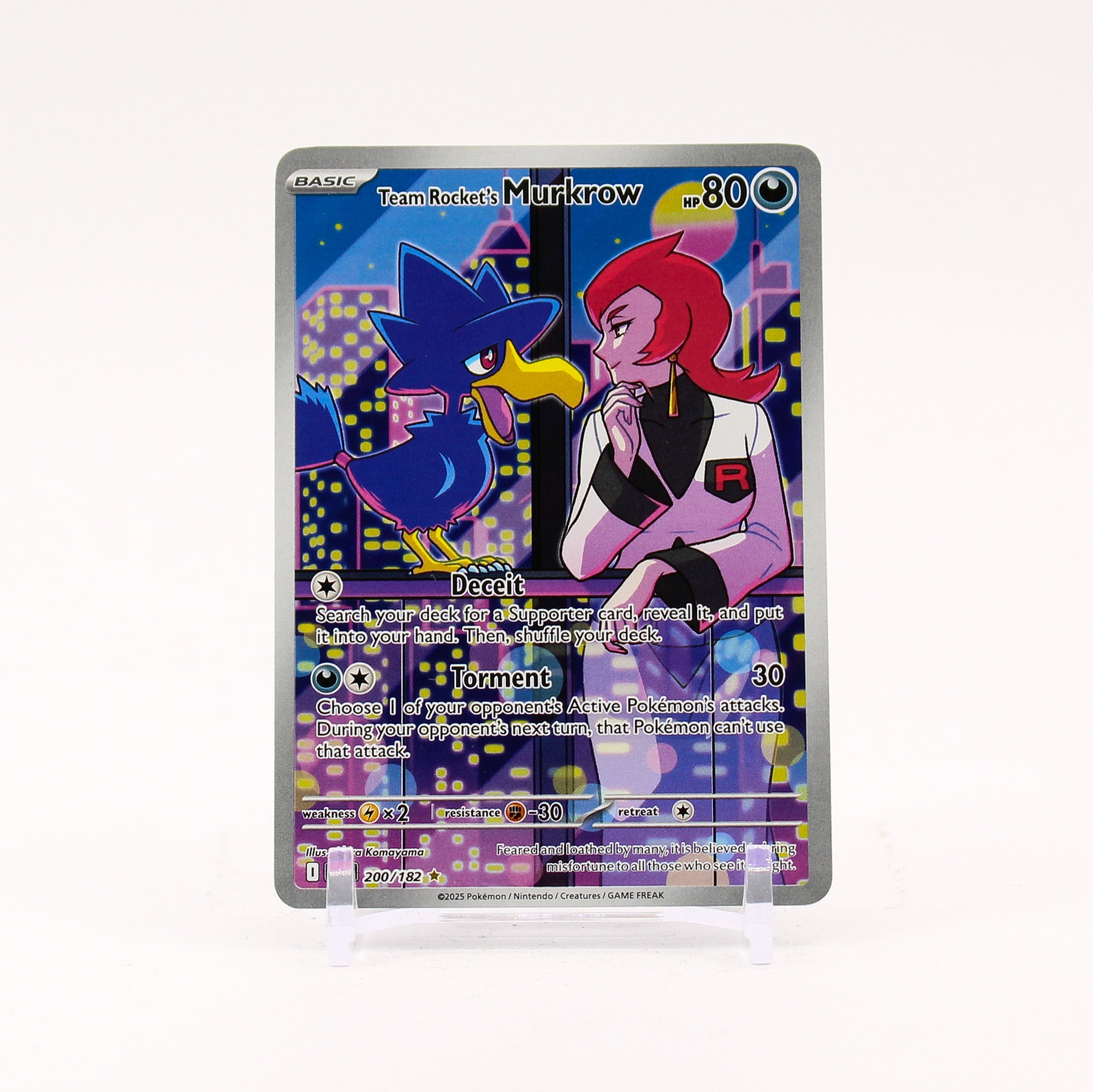 Team Rocket's Murkrow - 200/182 Destined Rivals Illustration Rare Pokemon -	NM/MINT