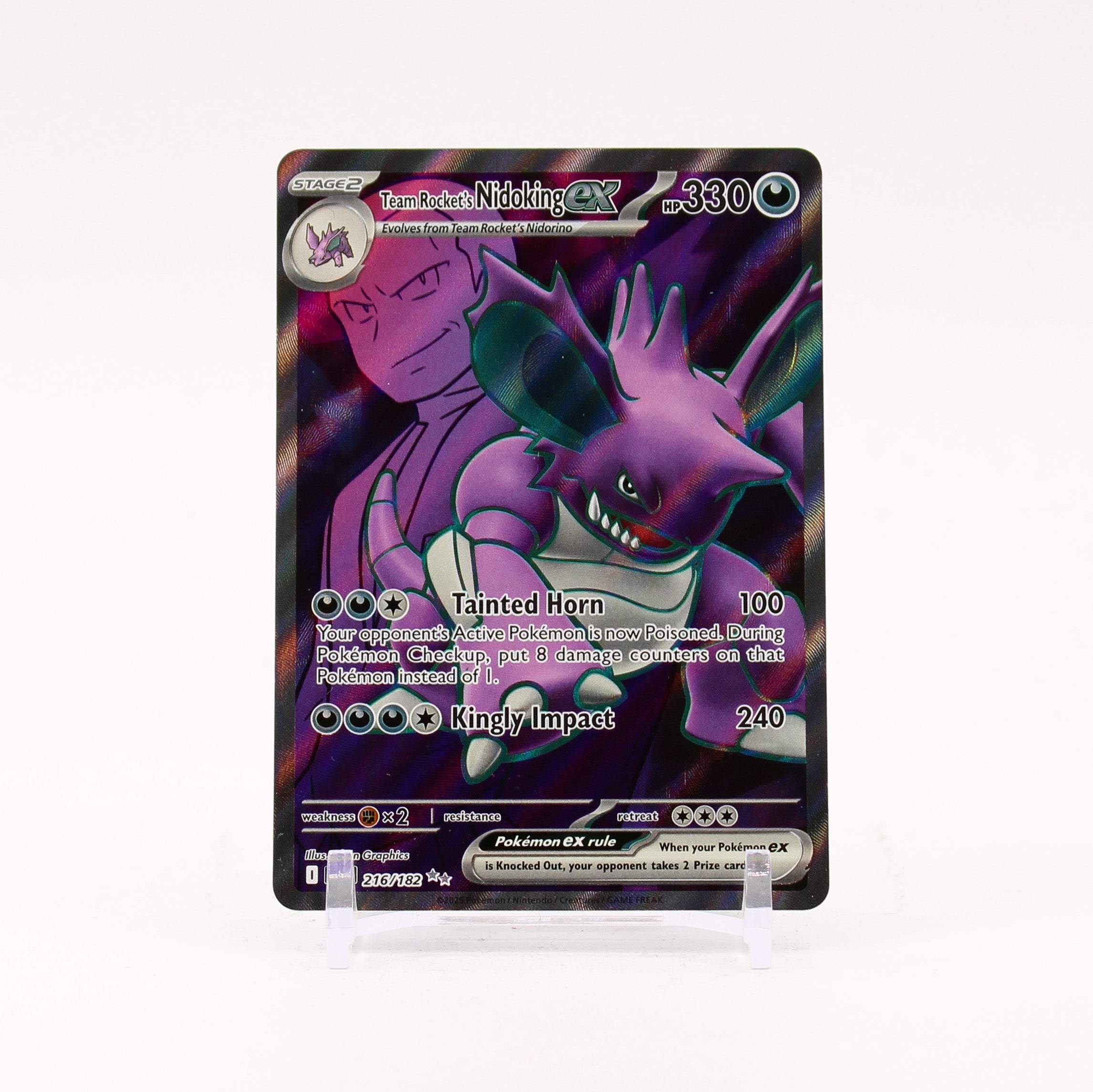 Team Rocket's Nidoking ex - 216/182 Destined Rivals Full Art Pokemon - NM/MINT
