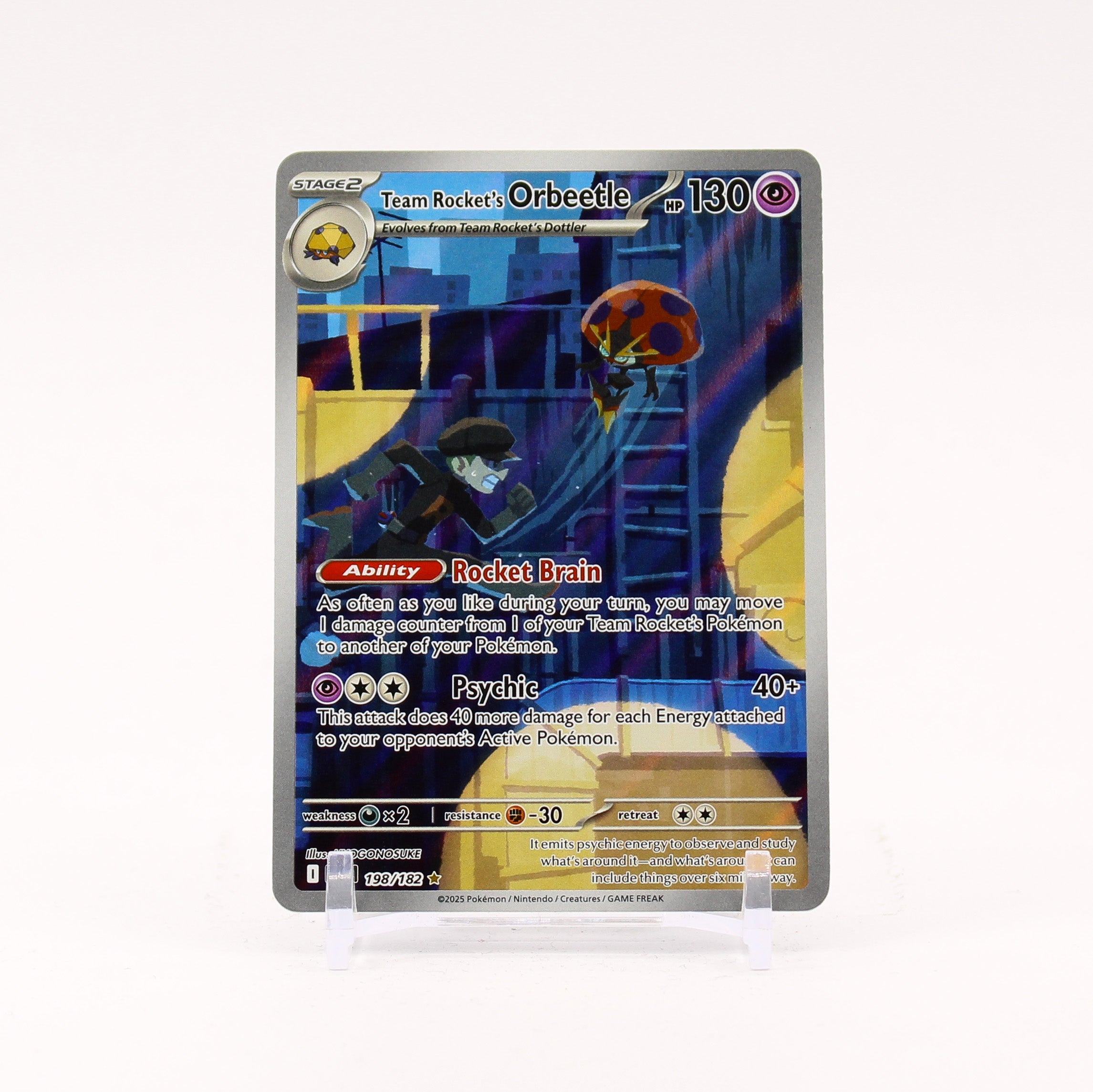 Team Rocket's Orbeetle - 198/182 Destined Rivals Illustration Rare Pokemon - NM/MINT
