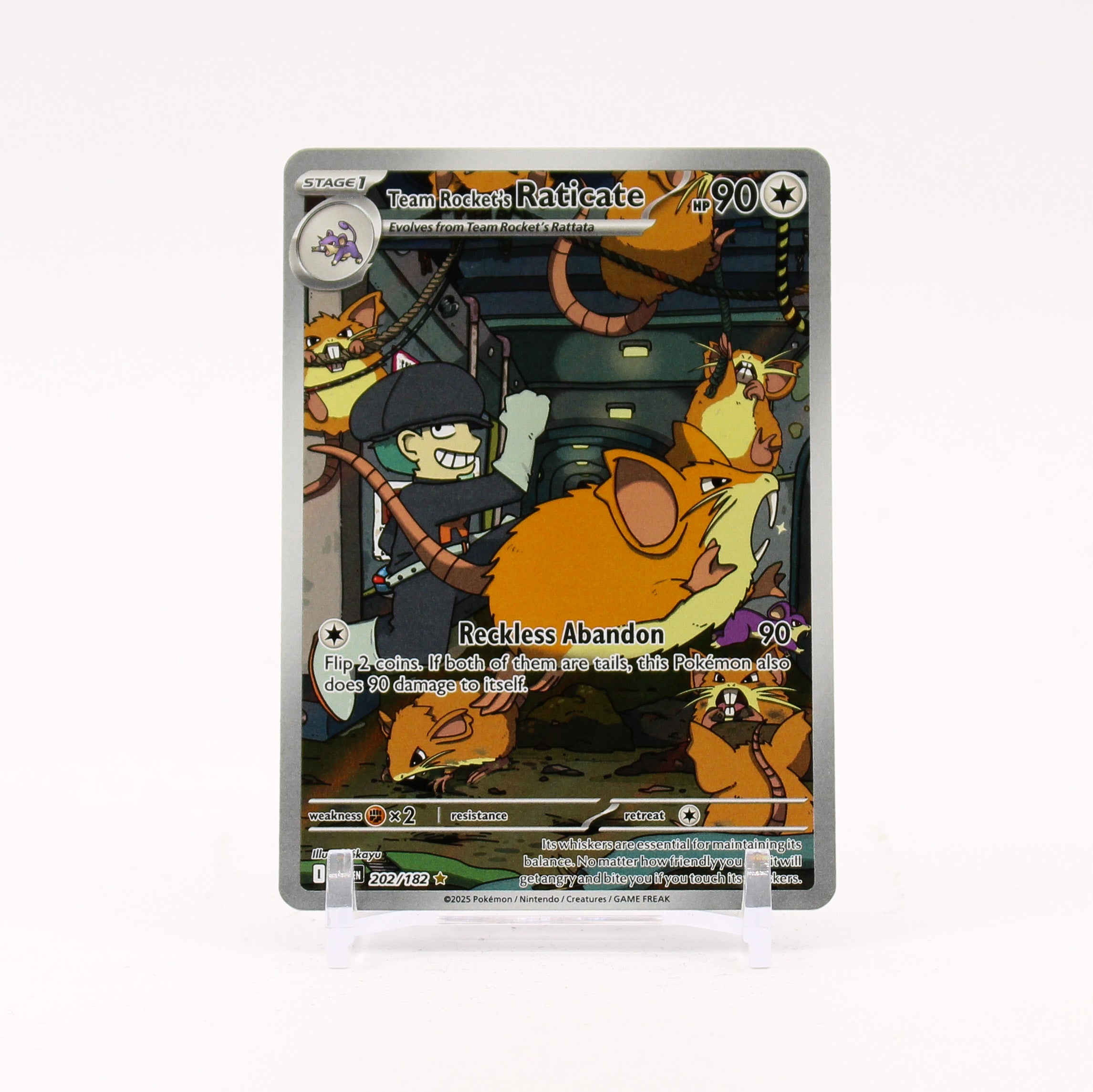 Team Rocket's Raticate - 202/182 Destined Rivals Illustration Rare Pokemon - NM/MINT