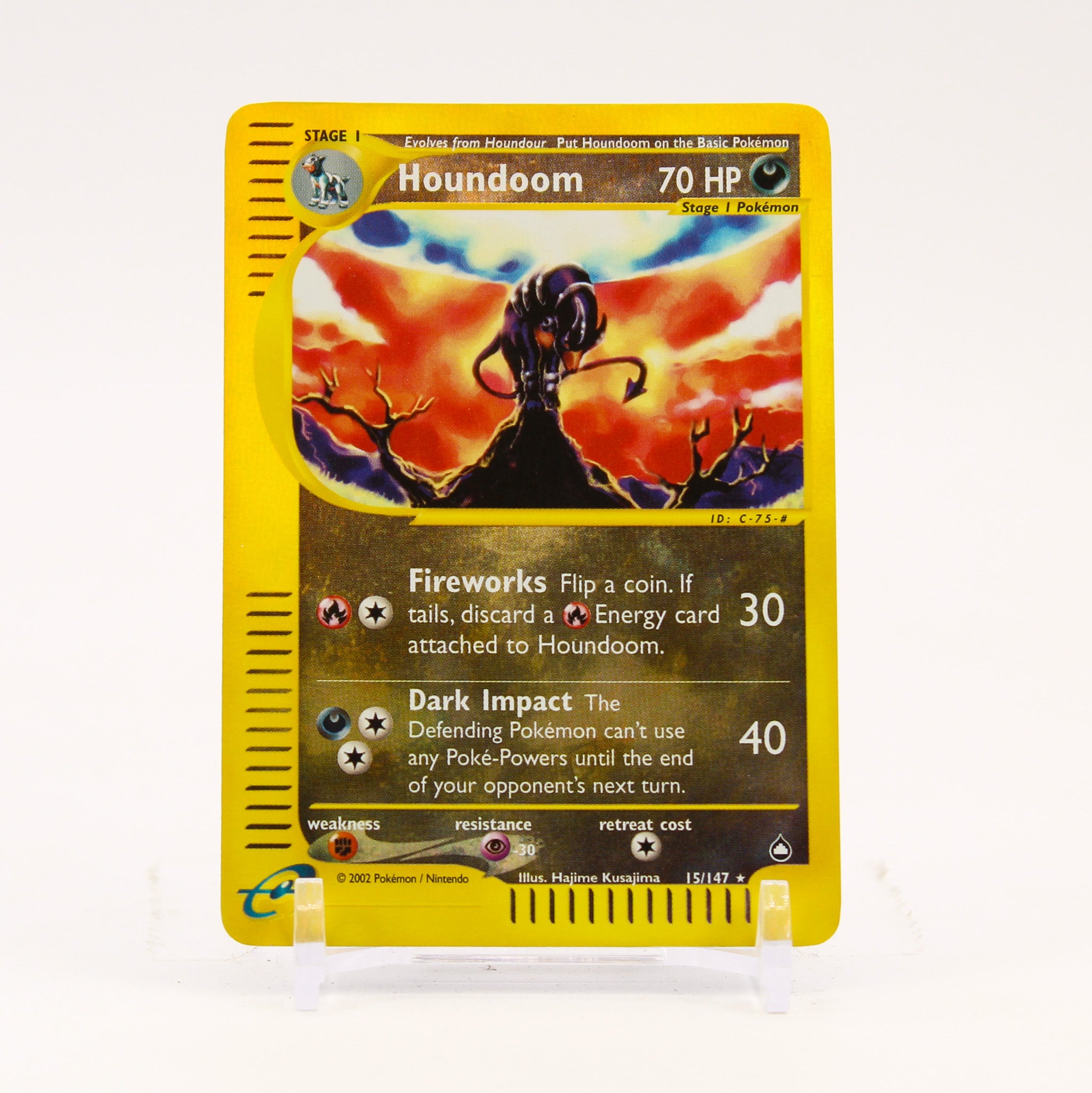 Houndoom - 15/147 Aquapolis e-Reader Reverse Holo Rare Pokemon - LP
