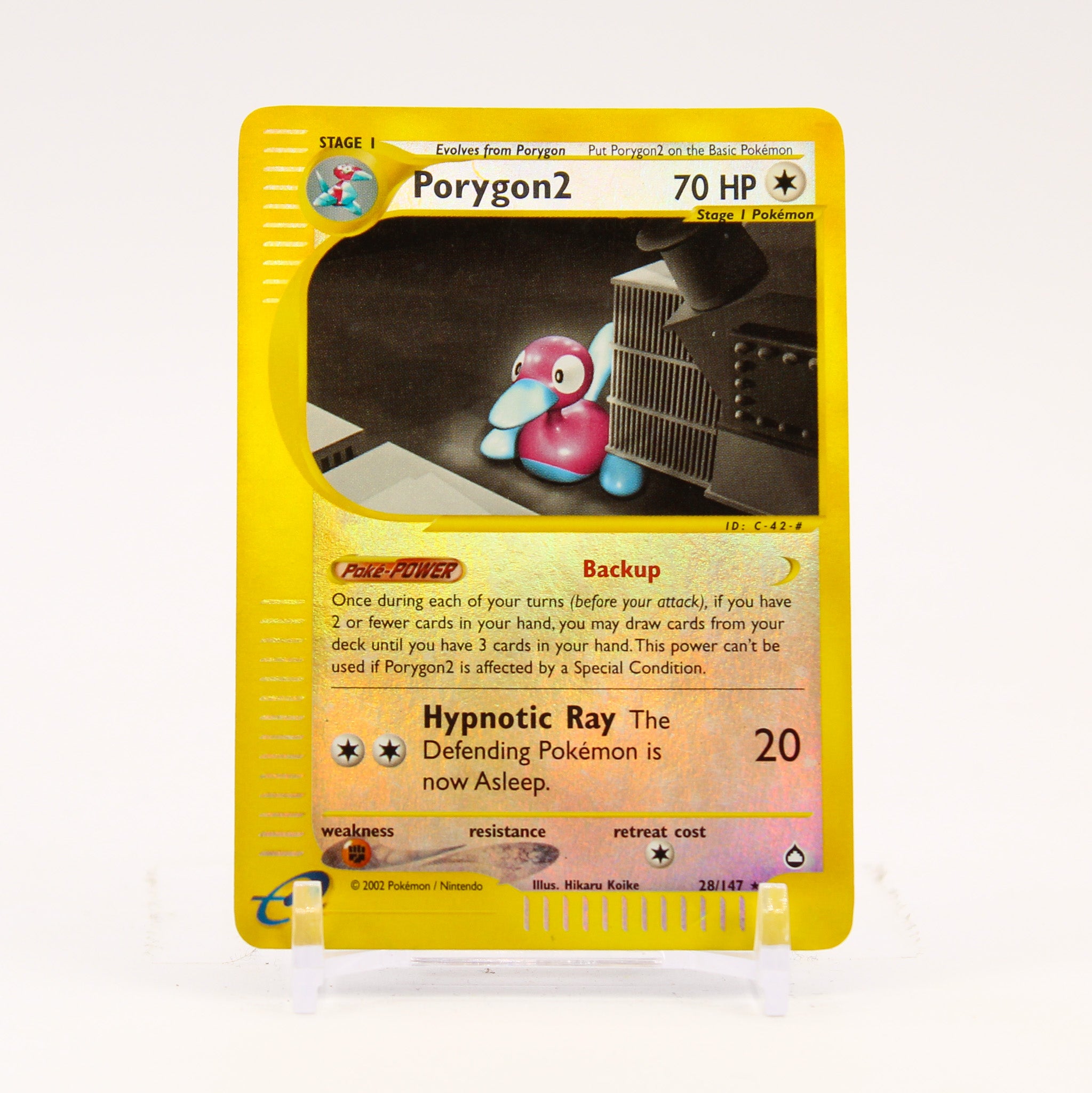 Porygon 2 - 28/147 Aquapolis e-Reader Reverse Holo Pokemon - LP/MP