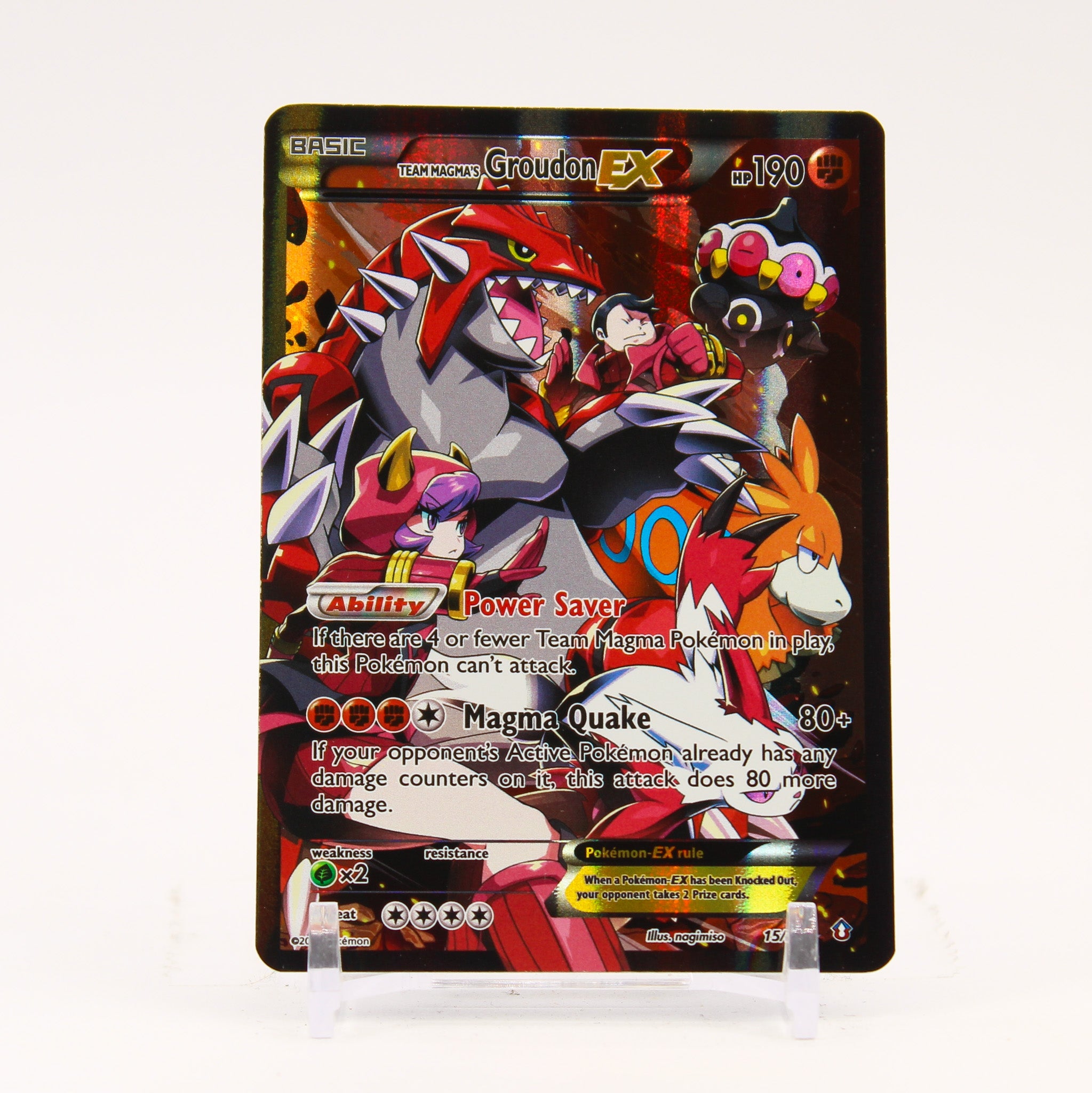 Team Magma's Groudon EX - 15/34 Double Crisis Ultra Rare Pokemon - LP/MP