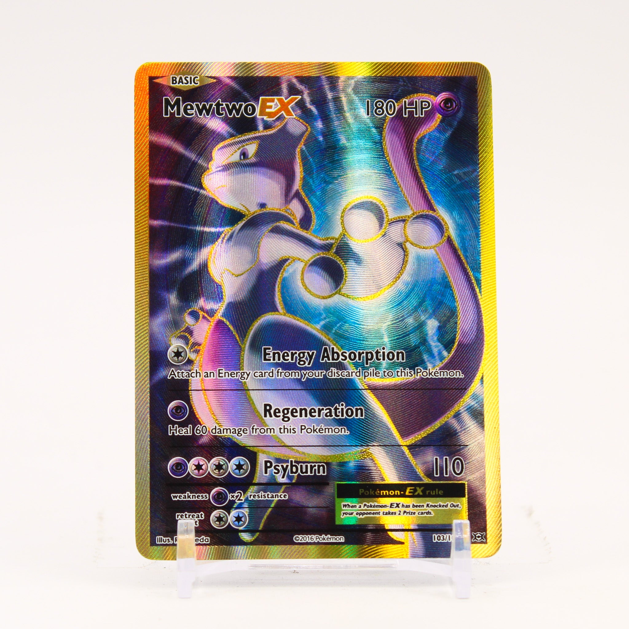 Mewtwo EX - 103/108 Evolutions Full Art Gold Pokemon - NM/LP
