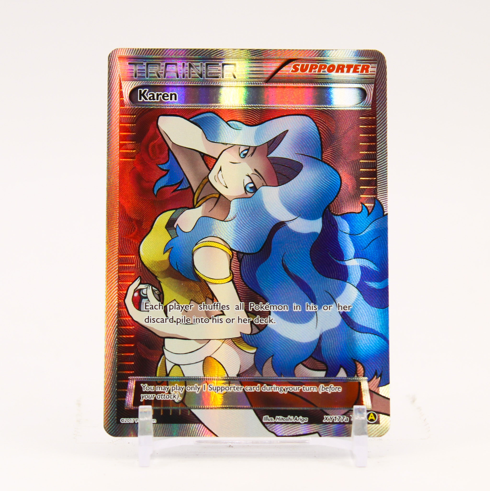 Karen - XY177a Black Star Promo Alternate Art Trainer - NM/LP