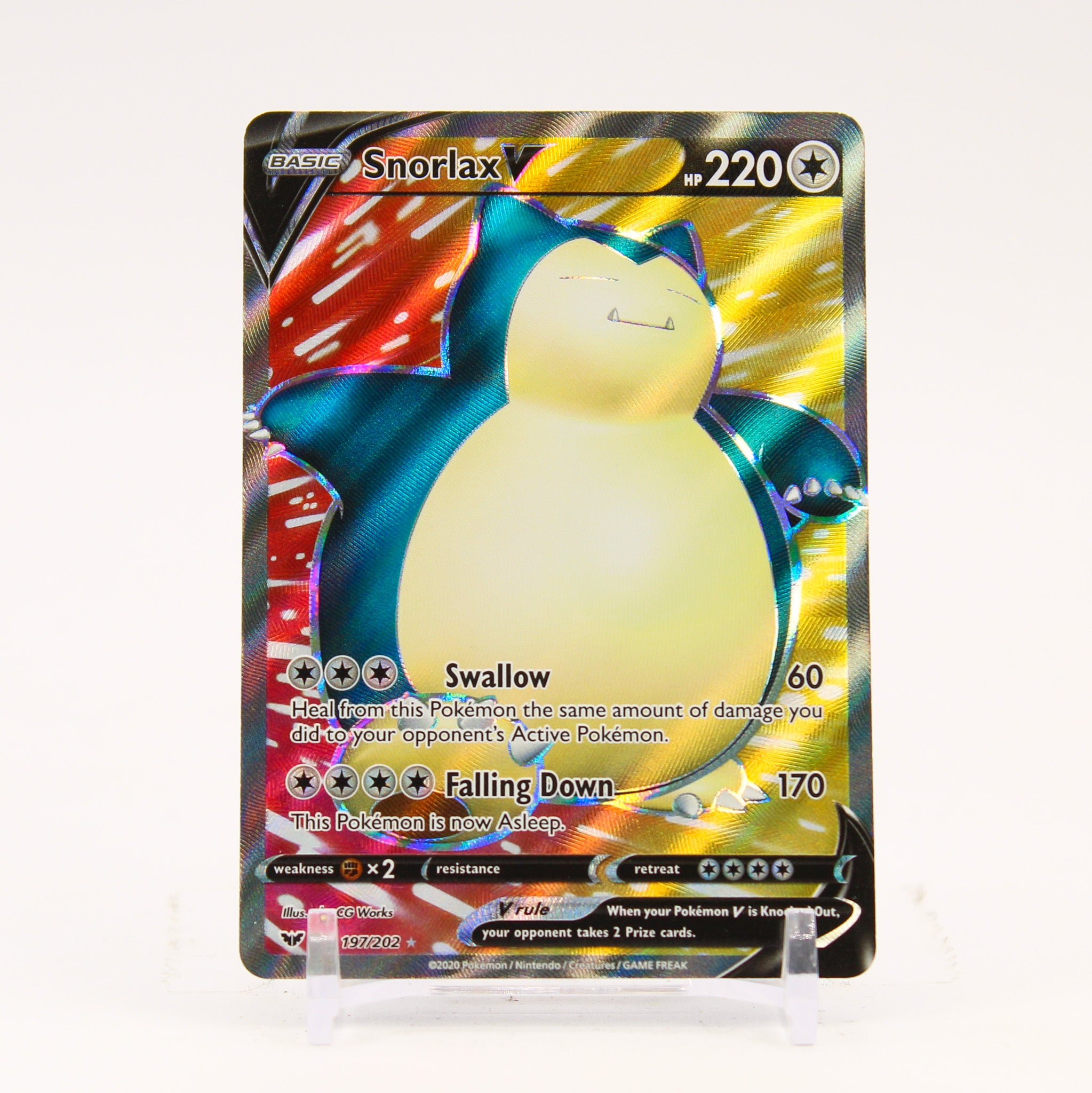 Snorlax V - 197/202 Sword & Shield Full Art Pokemon - NM
