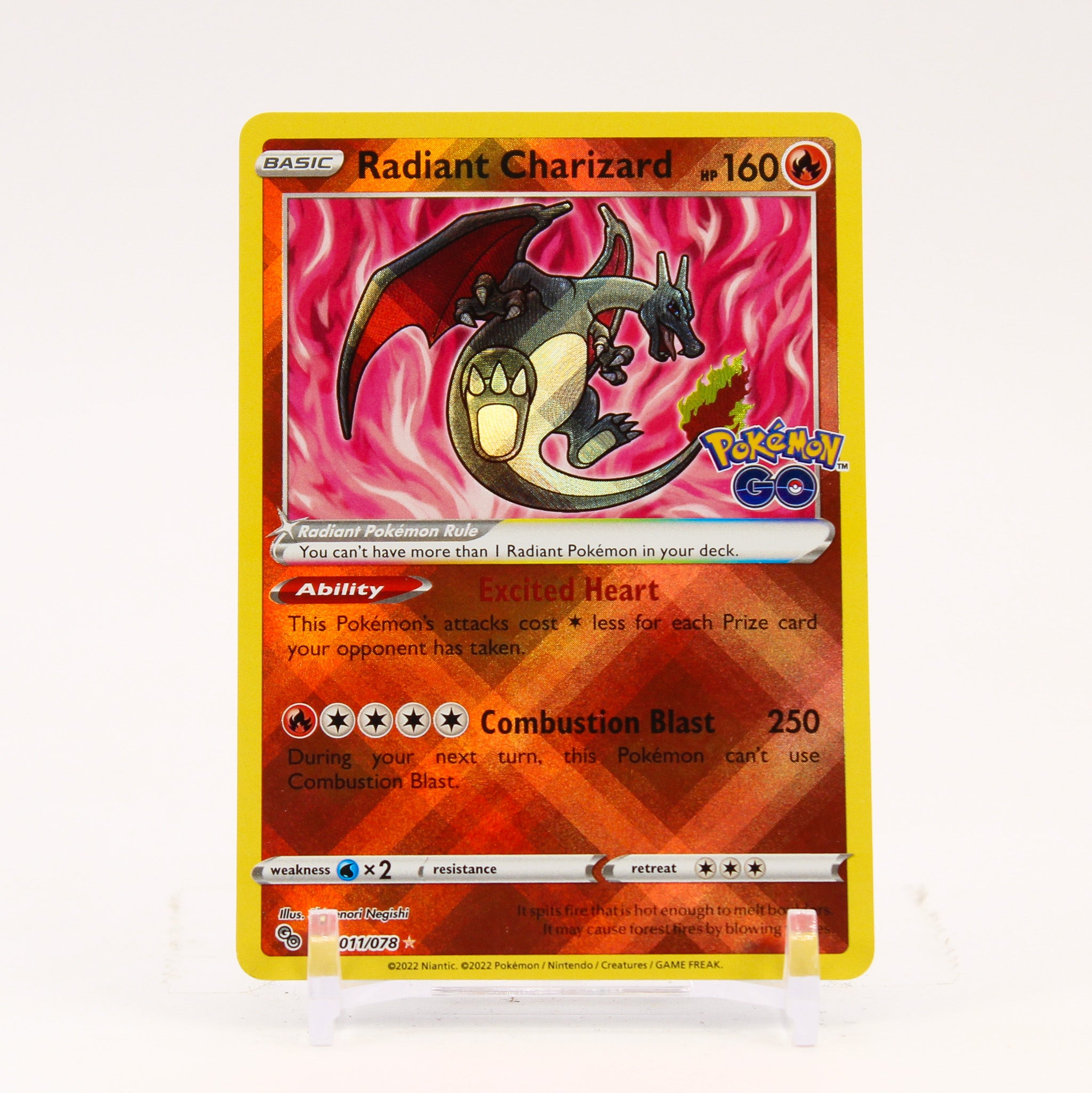 Radiant Charizard - 011/078 Pokemon GO Shiny Holo - NM/LP