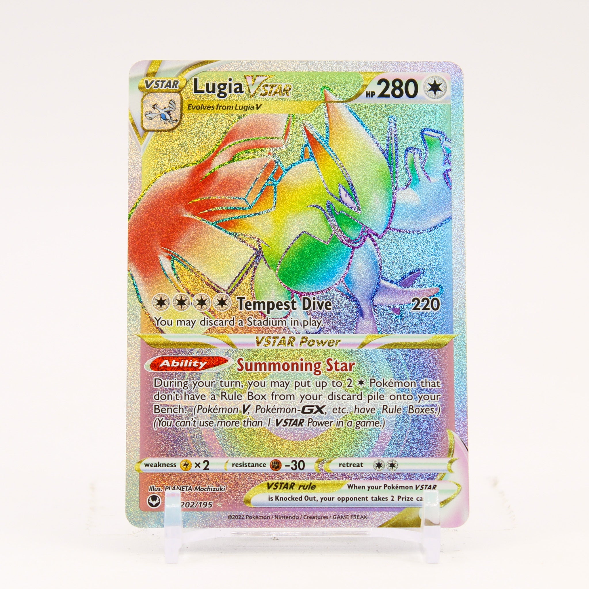 Lugia Vstar - 202/195 Silver Tempest Rainbow Pokemon - NM/MINT