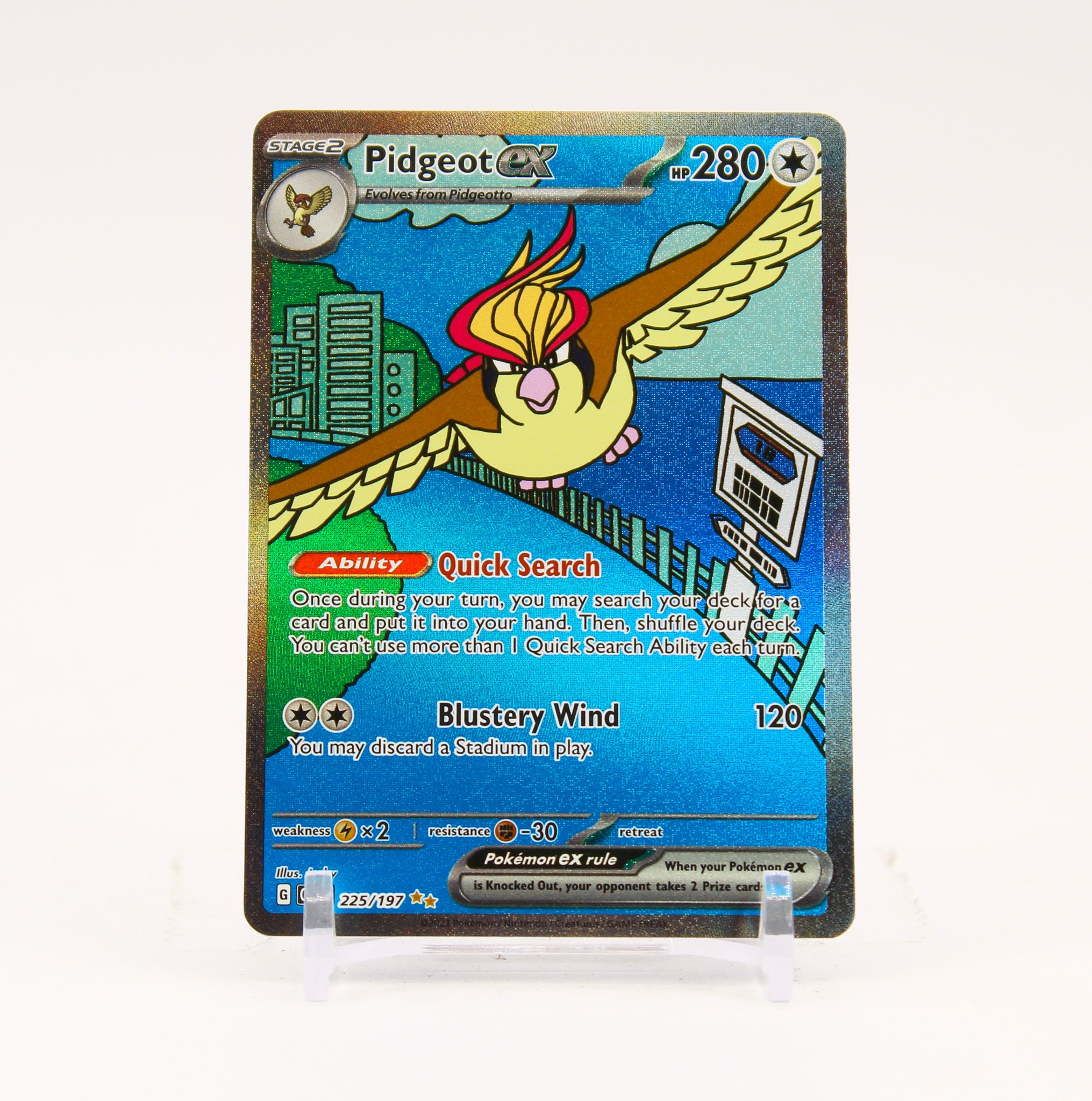 Pidgeot ex - 225/197 Obsidian Flames Special Illustration Pokemon - NM/LP
