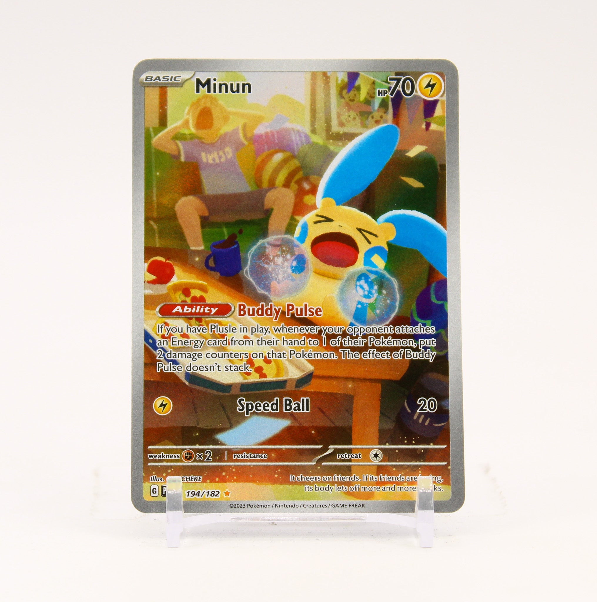 Minun - 194/182 Paradox Rift Illustration Rare Pokemon - NM