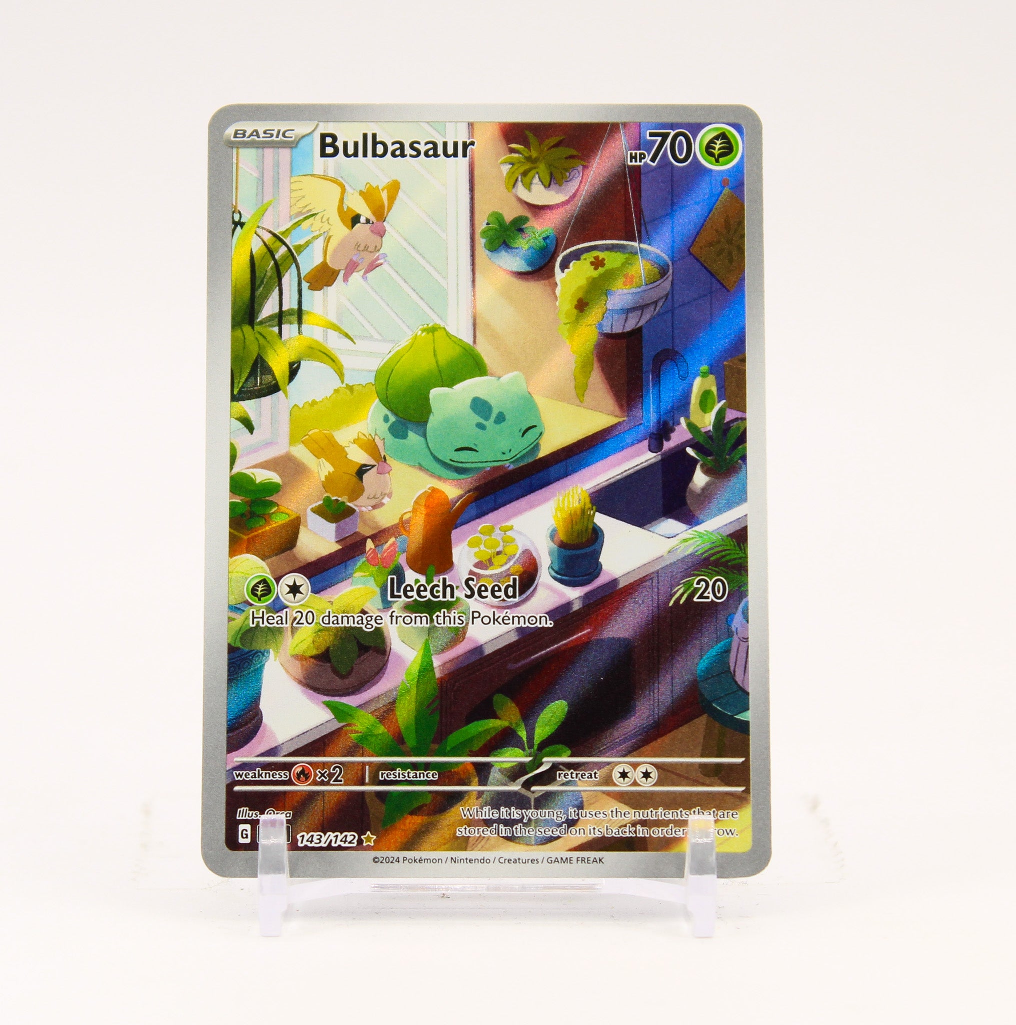 Bulbasaur - 143/142 Stellar Crown Illustration Rare Pokemon - NM