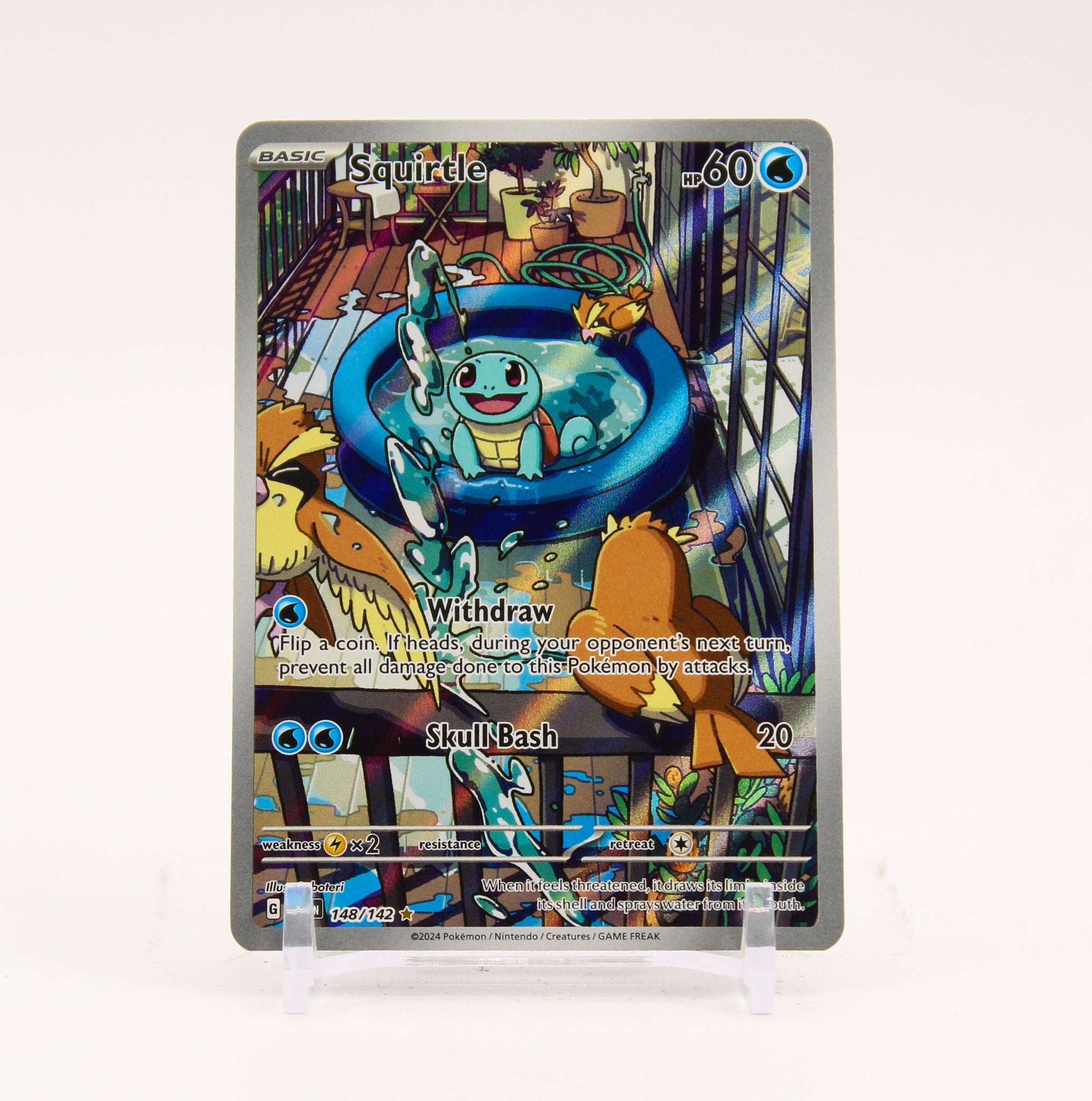 Squirtle - 148/142 Stellar Crown Illustration Rare Pokemon - NM