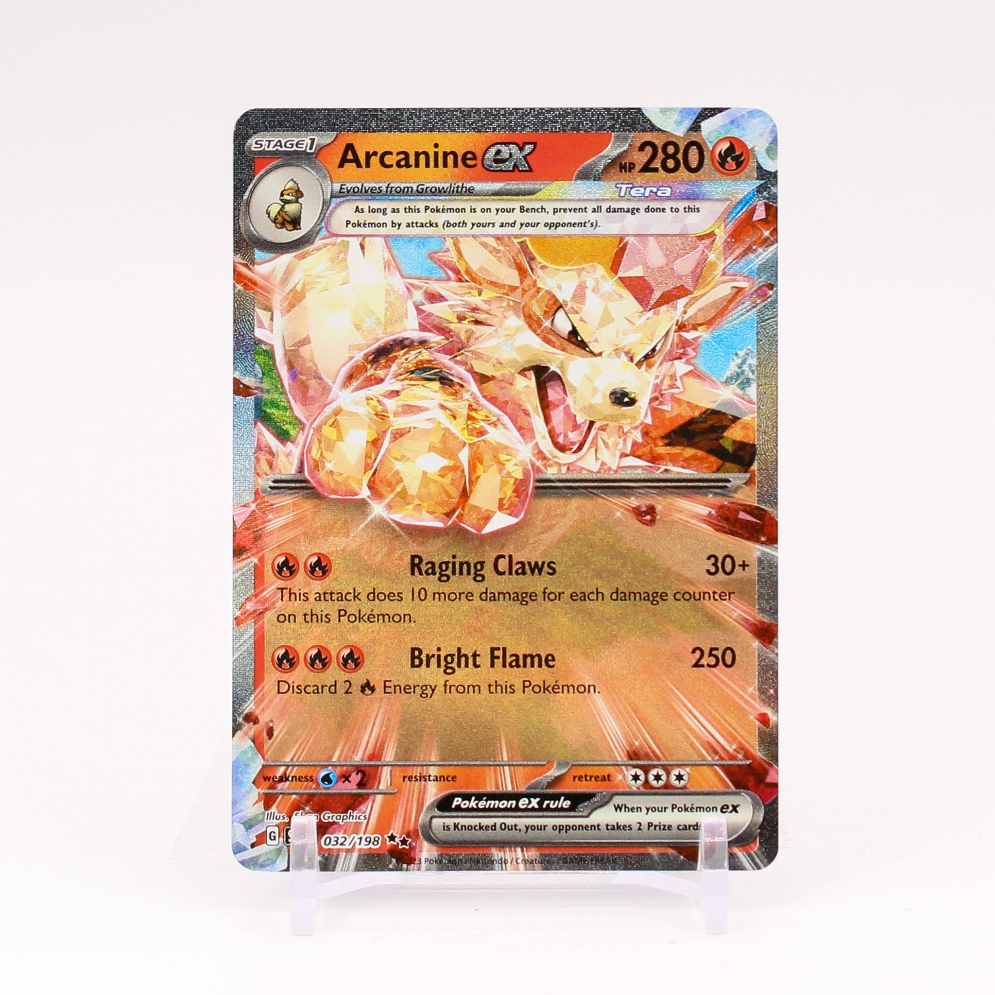 Arcanine Ex - 032/198 Scarlet & Violet Double Rare Pokemon - NM/MINT