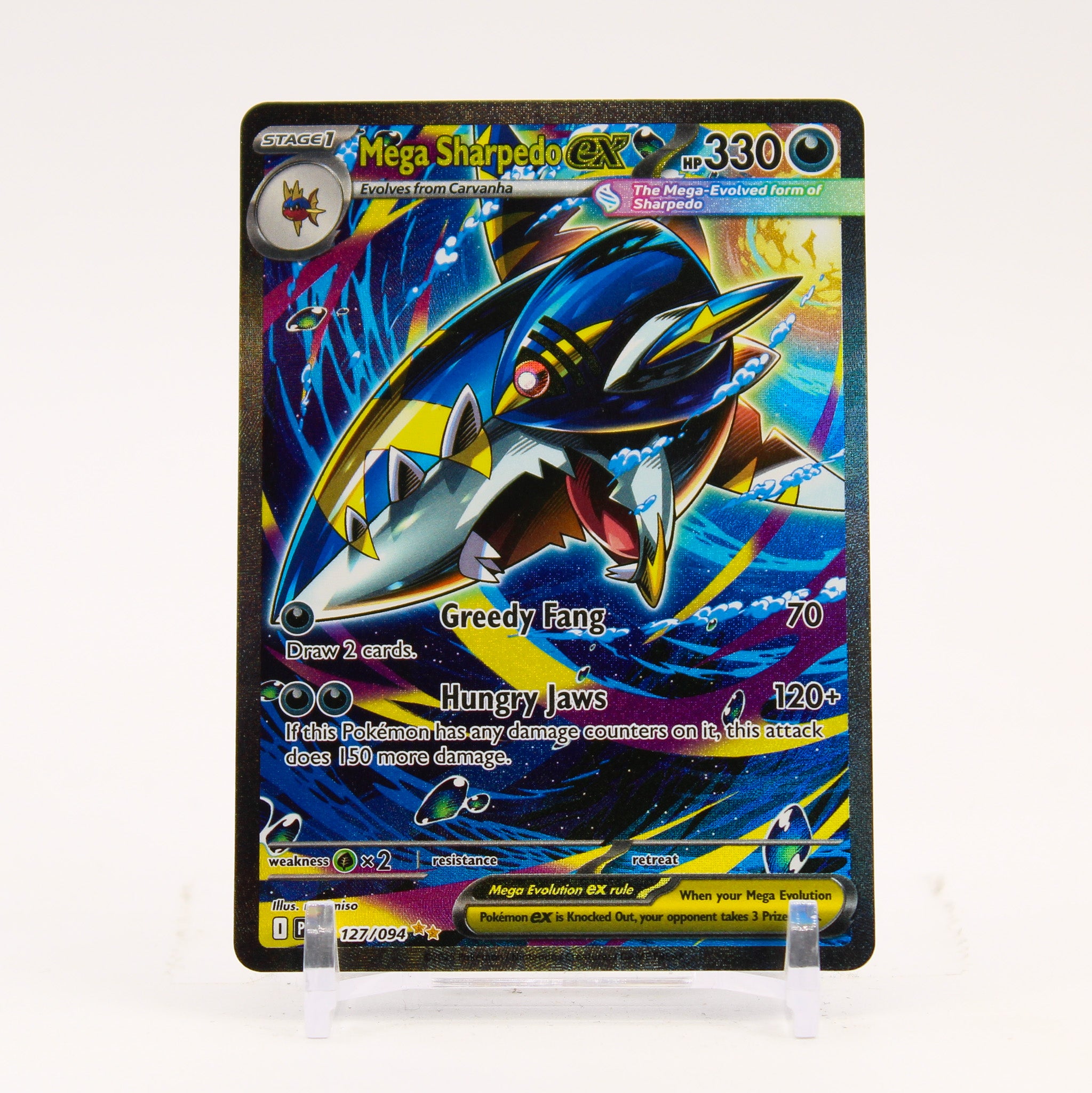 Mega Sharpedo ex - 127/094 Phantasmal Flames Special Illustration Pokemon - NM/MINT