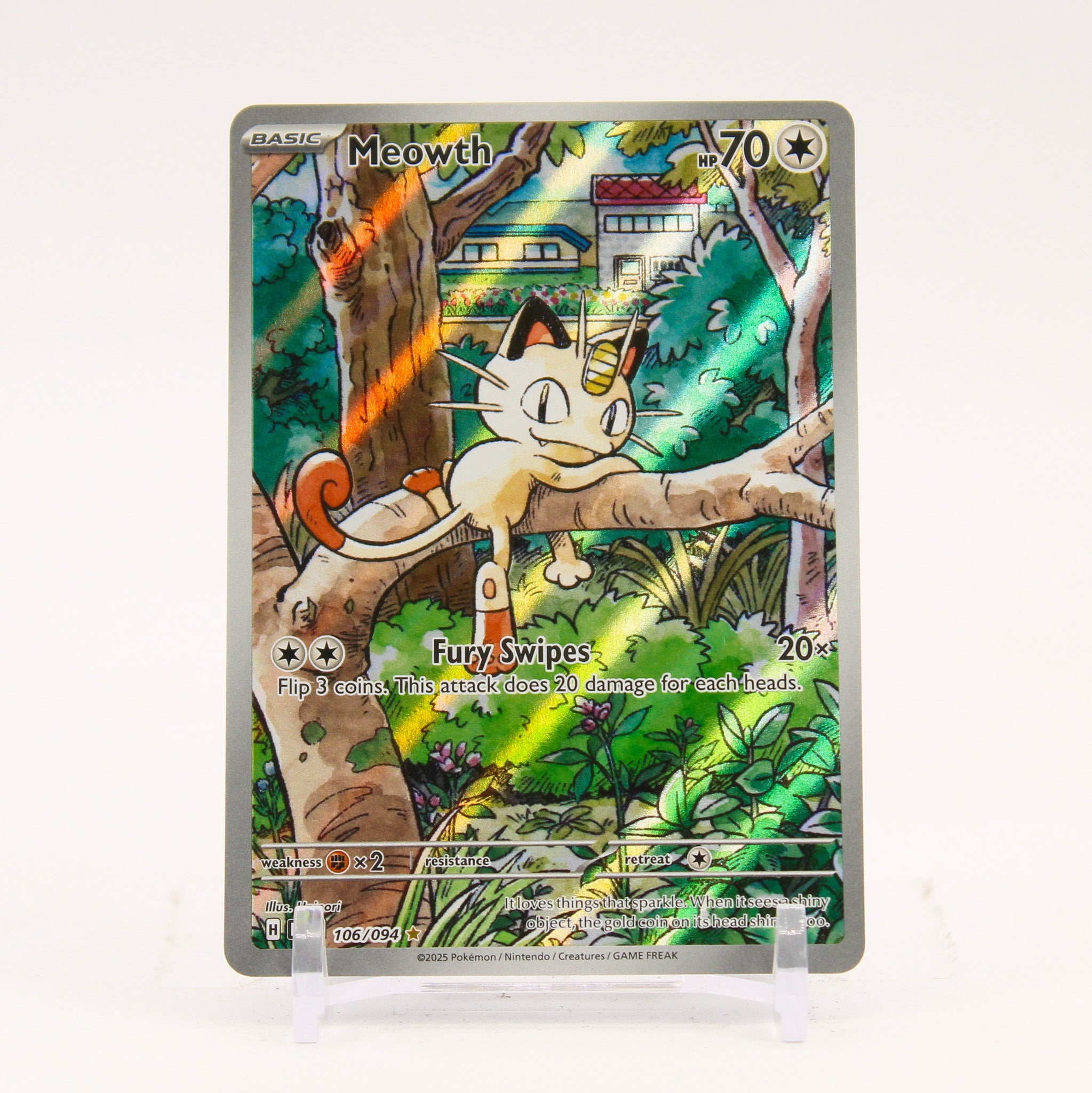Meowth - 106/094 Phantasmal Flames Illustration Rare Pokemon - NM/MINT