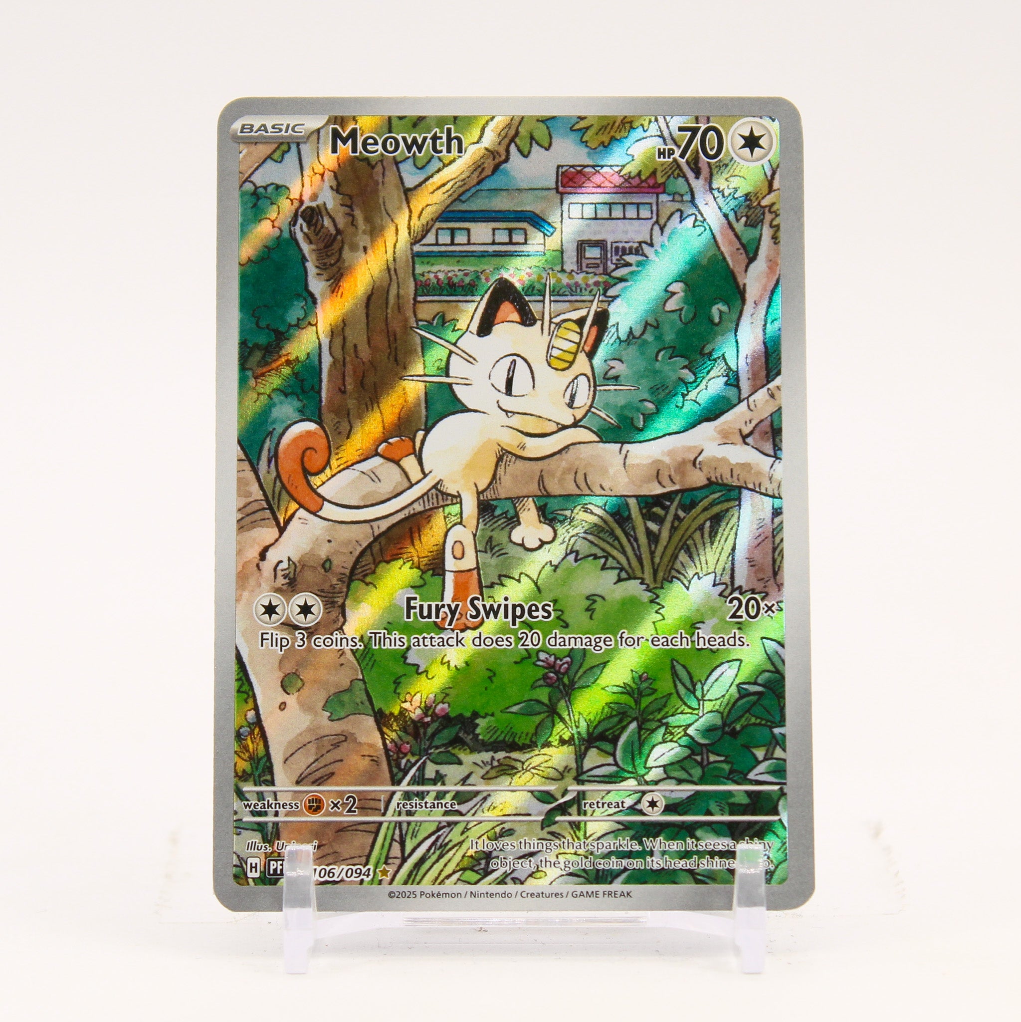 Meowth - 106/094 Phantasmal Flames Illustration Rare Pokemon - NM
