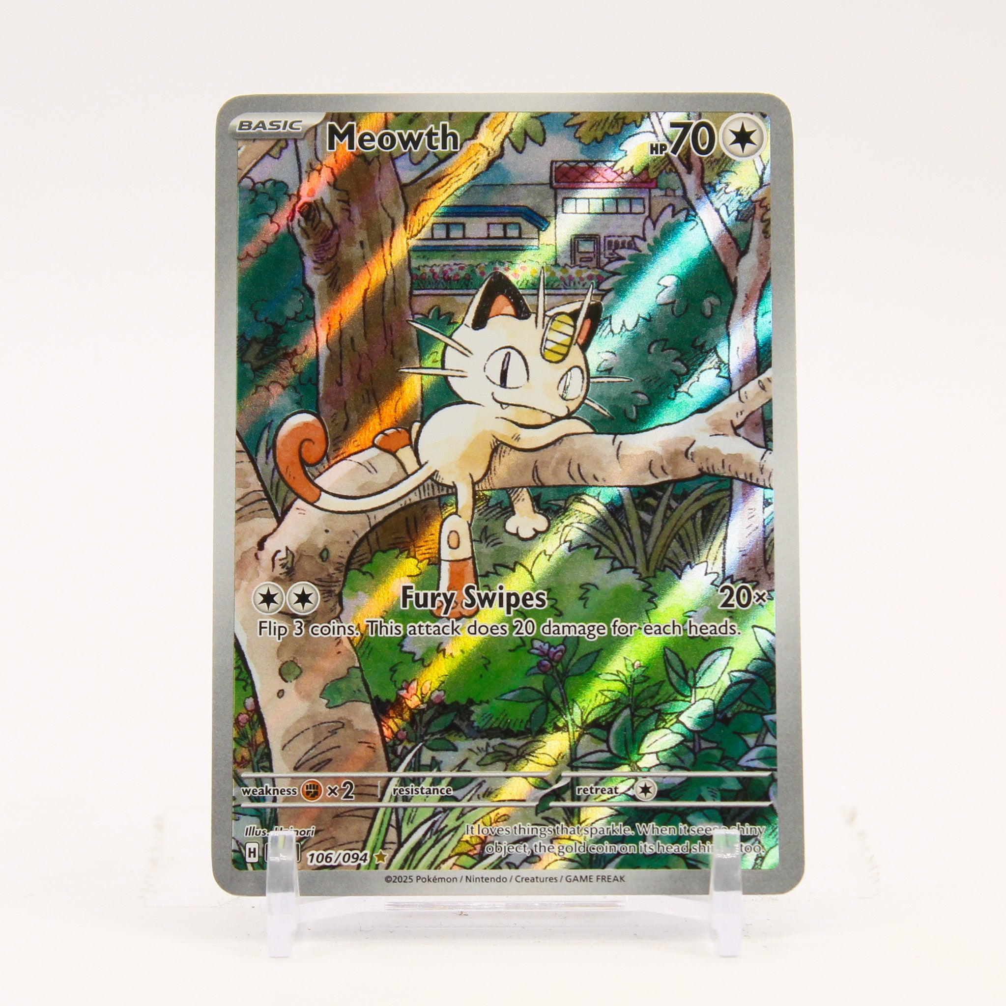Meowth - 106/094 Phantasmal Flames Illustration Rare Pokemon - NM